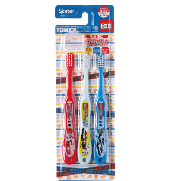 【Skater】Tomica 23 Children Toothbrush Set (3 pcs)