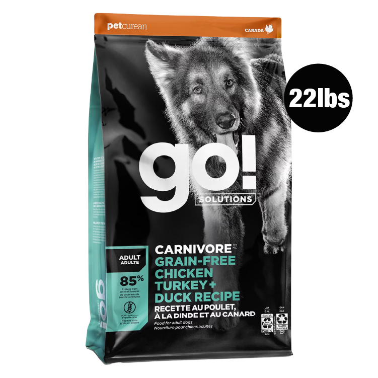 Go! Solutions 活力營養系列－無穀物 雞肉+火雞+鴨肉 成犬配方22lbs