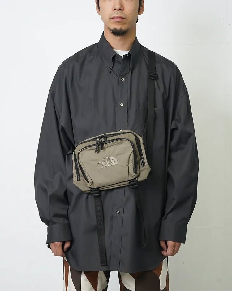 The north face purple label 紫標尼龍肩背包 卡其