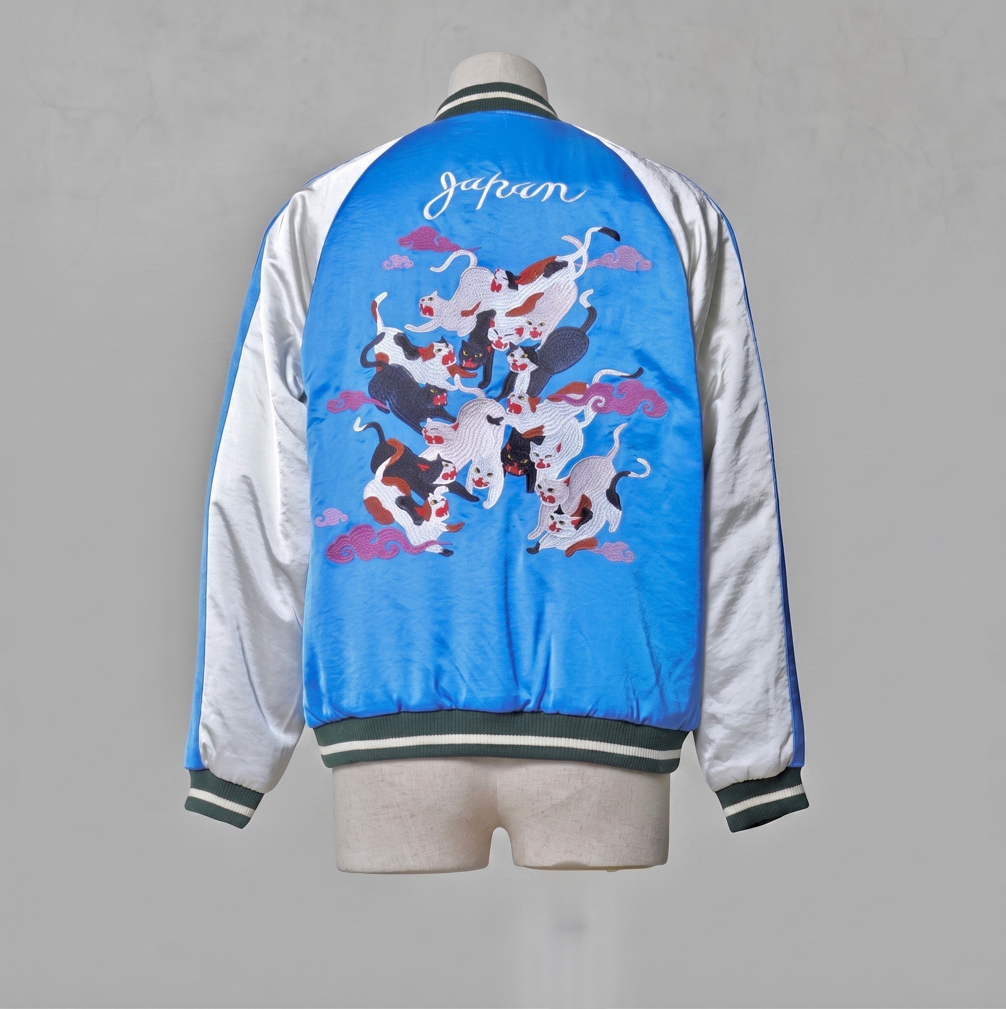 HOUSTON  RAYON SOUVENIR JACKET (百猫) / Blue