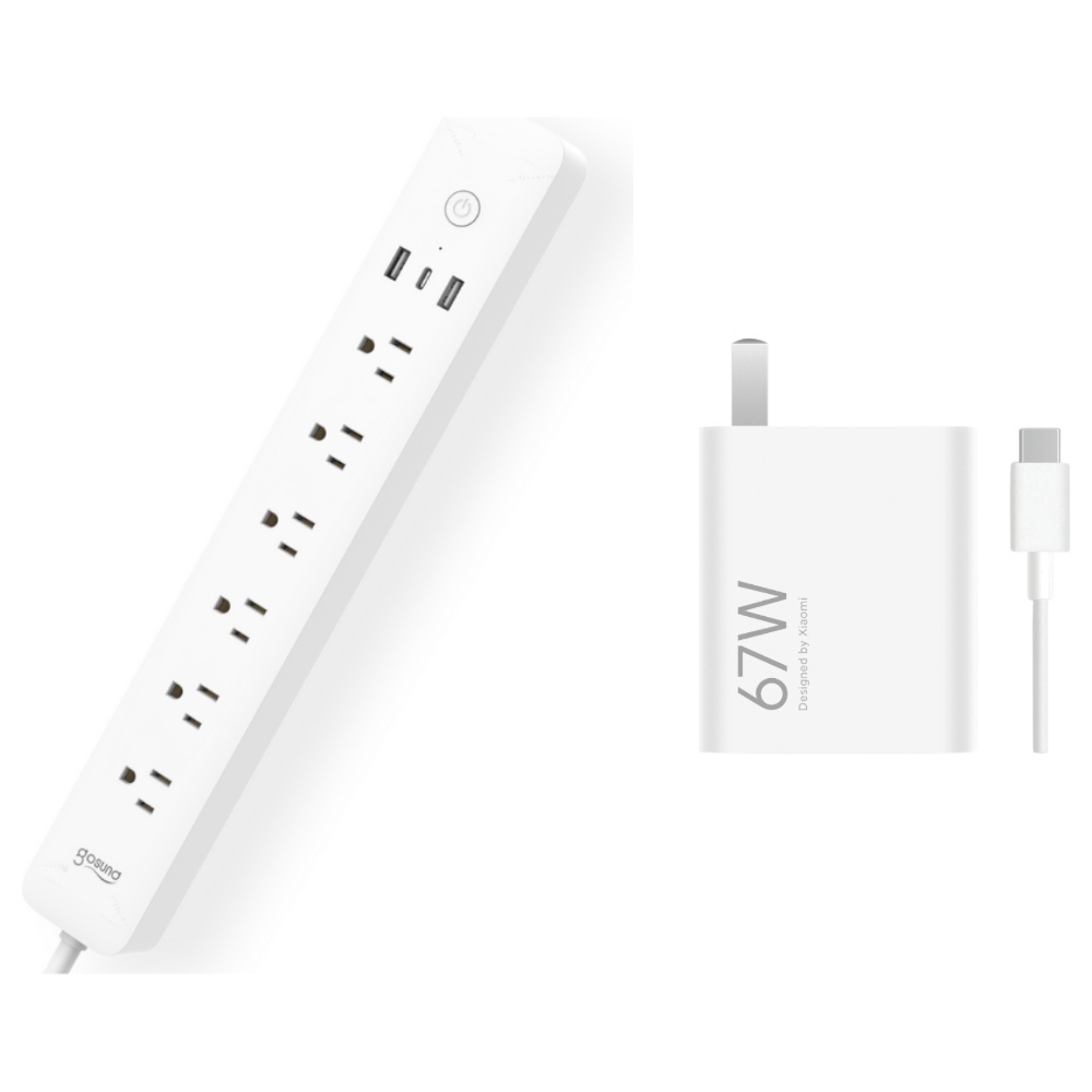 學習充電組【Gosund 酷客】30W Gan 智慧延長線 WP12 & 小米充電器套裝