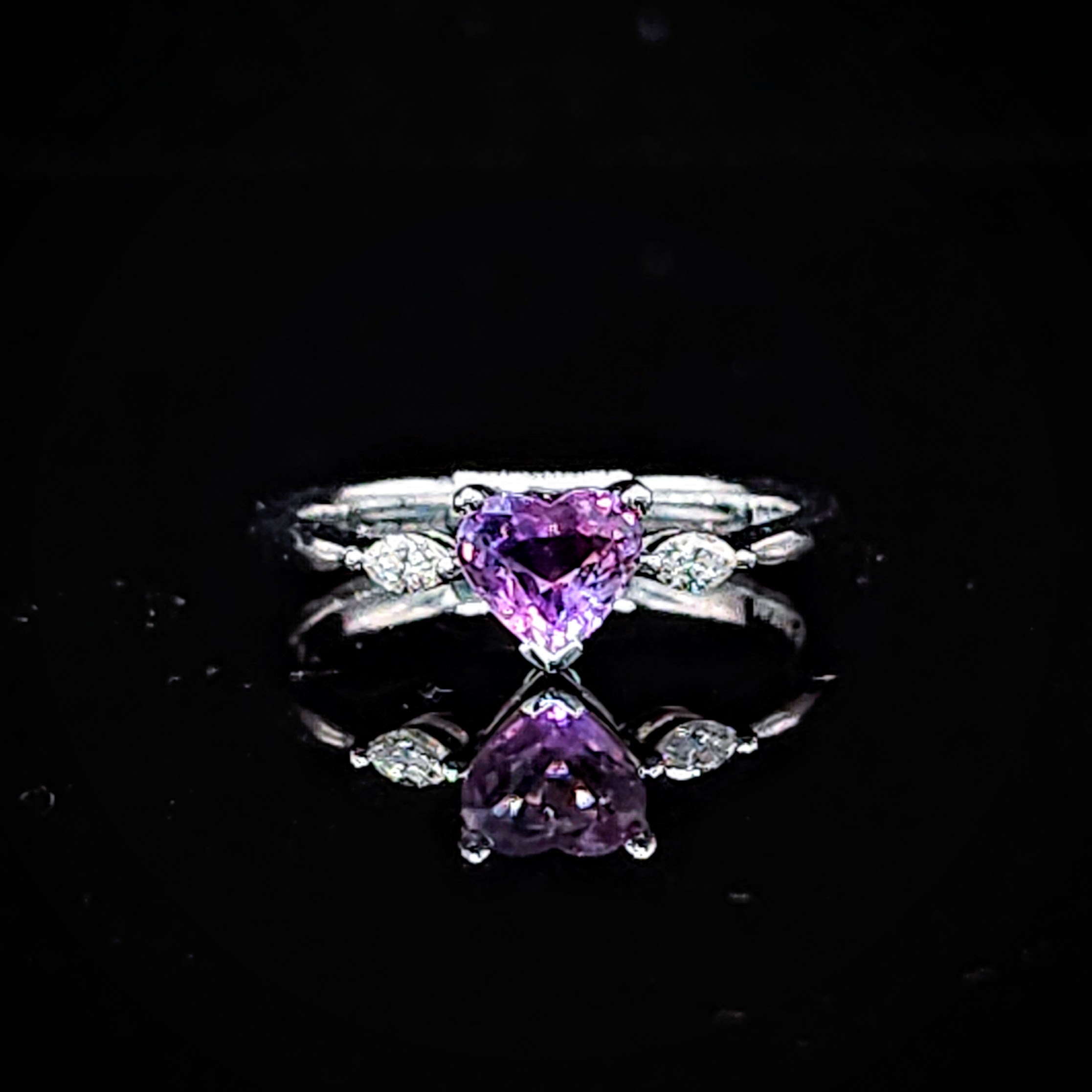18K White Gold 0.69ct Pink Sapphire and Diamond Ring
