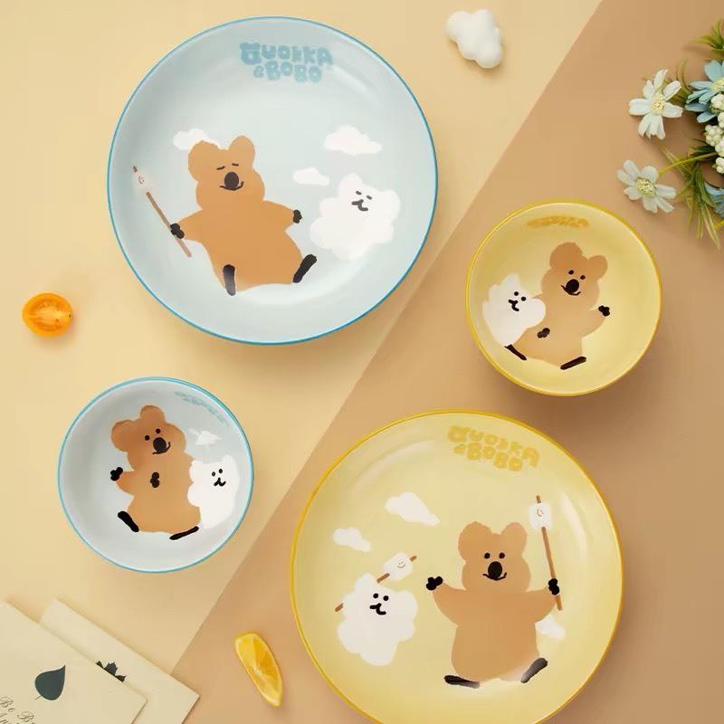 正版授權 DINOTAENG 短尾矮袋鼠 陶瓷餐具 套装