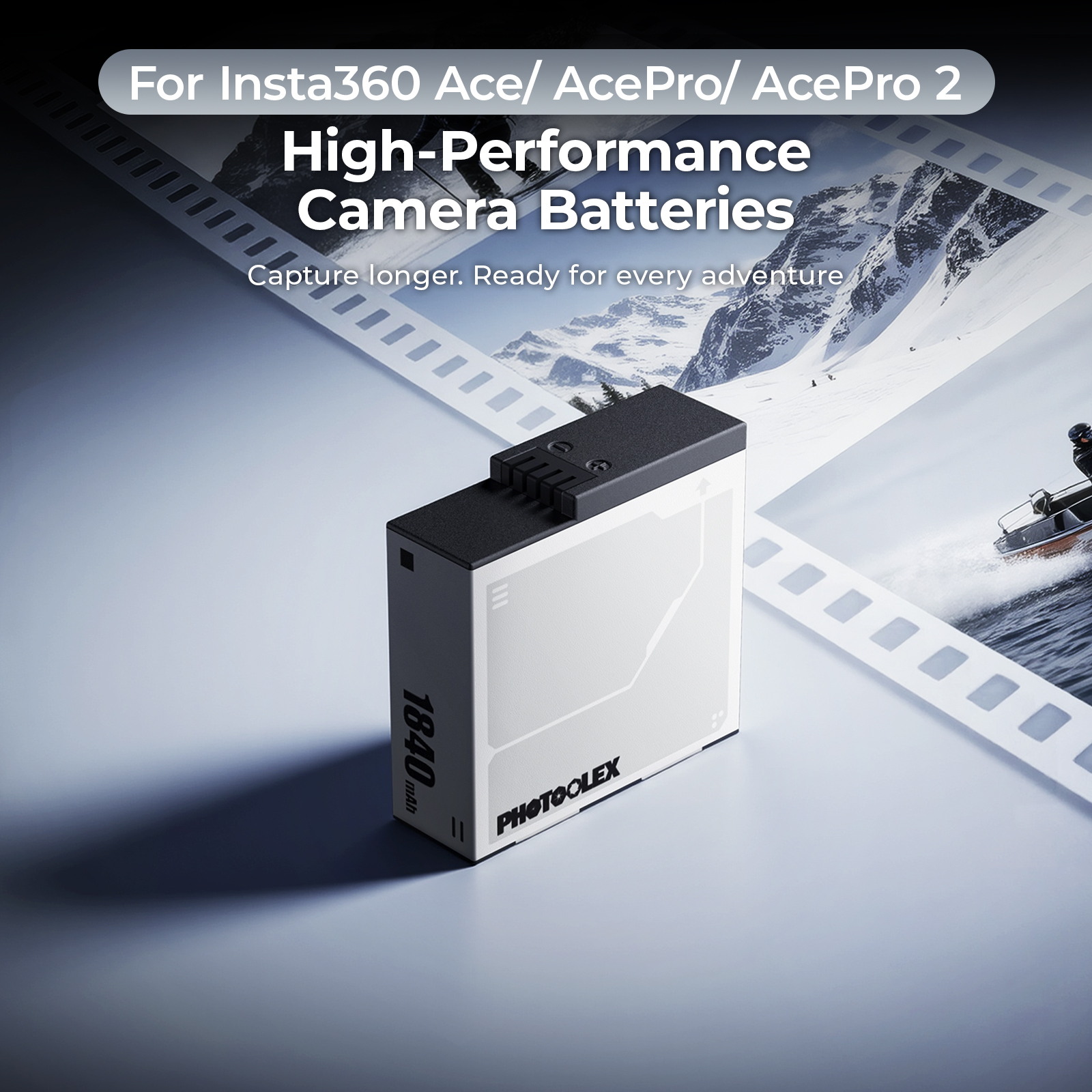 Photoolex BS-189PL 1840mAh 電池(Insta360 Ace Pro/Acro Pro 2用)