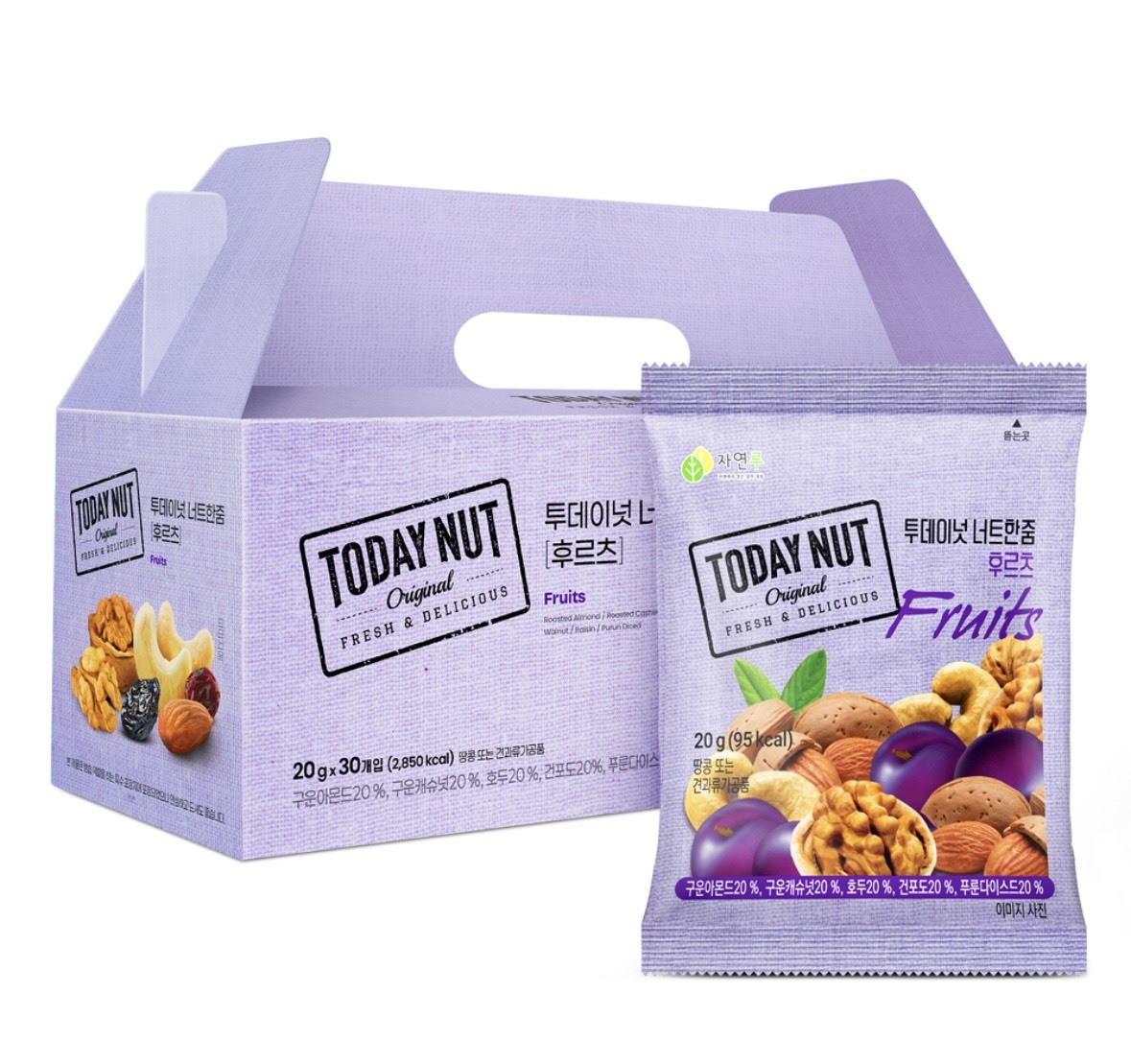 短效期特價品 韓國 today nut 水果乾堅果隨身包禮盒 30包入 600g