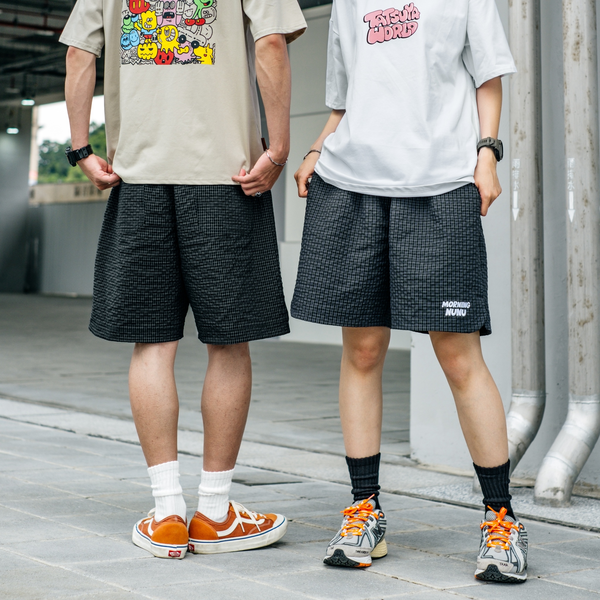 【官網限定】MR.ChiChi 刺繡格紋開叉短褲 SB5024
