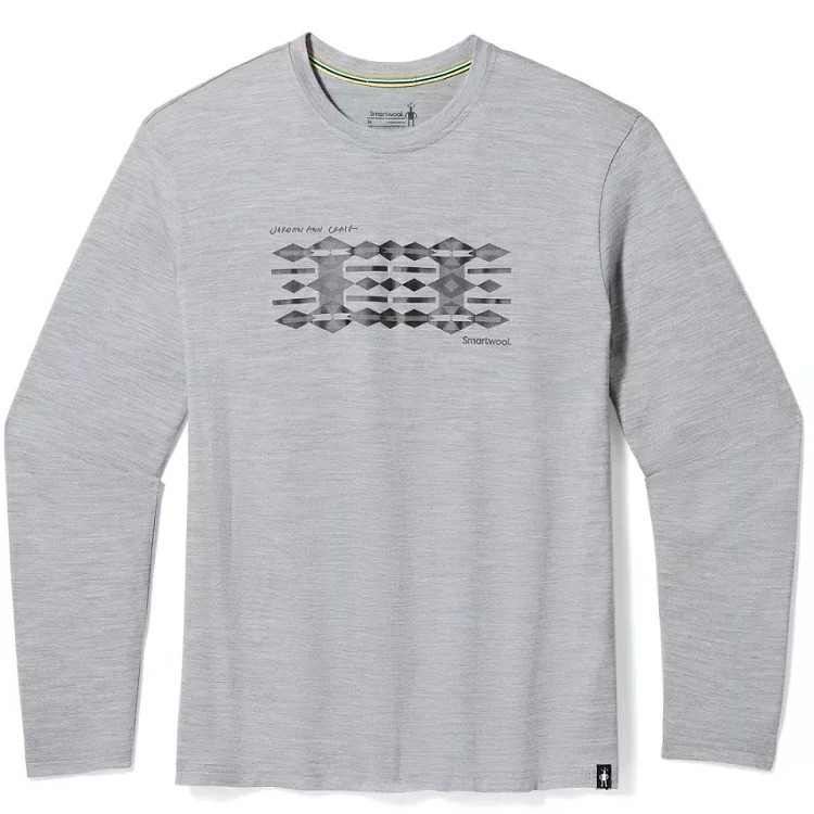 Smartwool Men's Colliding Clouds T-Shirt 中性 塗鴉長Tee/雲氣圖騰 SW017158545-淺灰色 [HappyOutdoor]