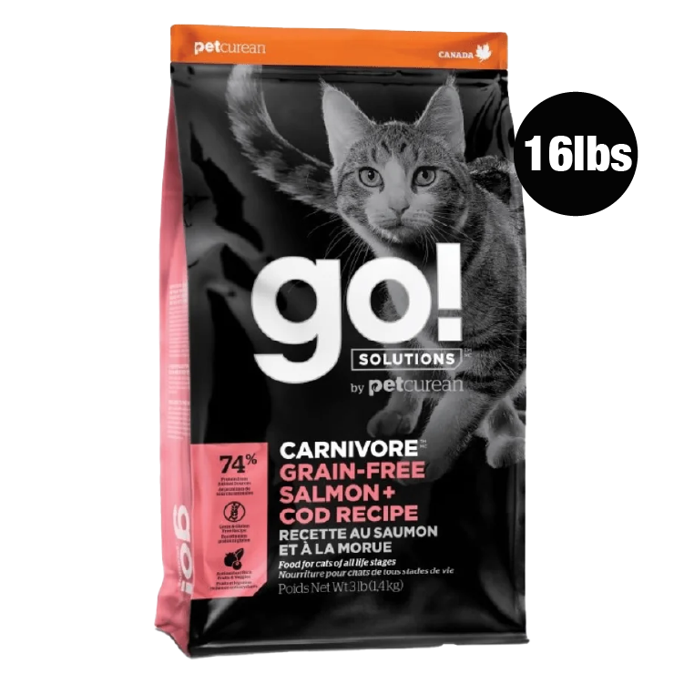 Go! Solutions 活力營養系列無穀物 三文魚＋鱈魚 貓糧配方16lbs