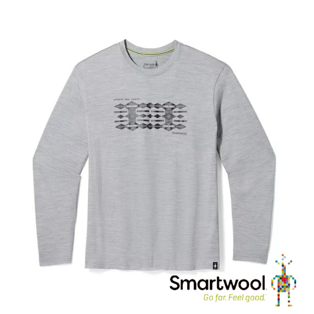 Smartwool Men's Colliding Clouds T-Shirt 中性 塗鴉長Tee/雲氣圖騰 SW017158545-淺灰色 [HappyOutdoor]