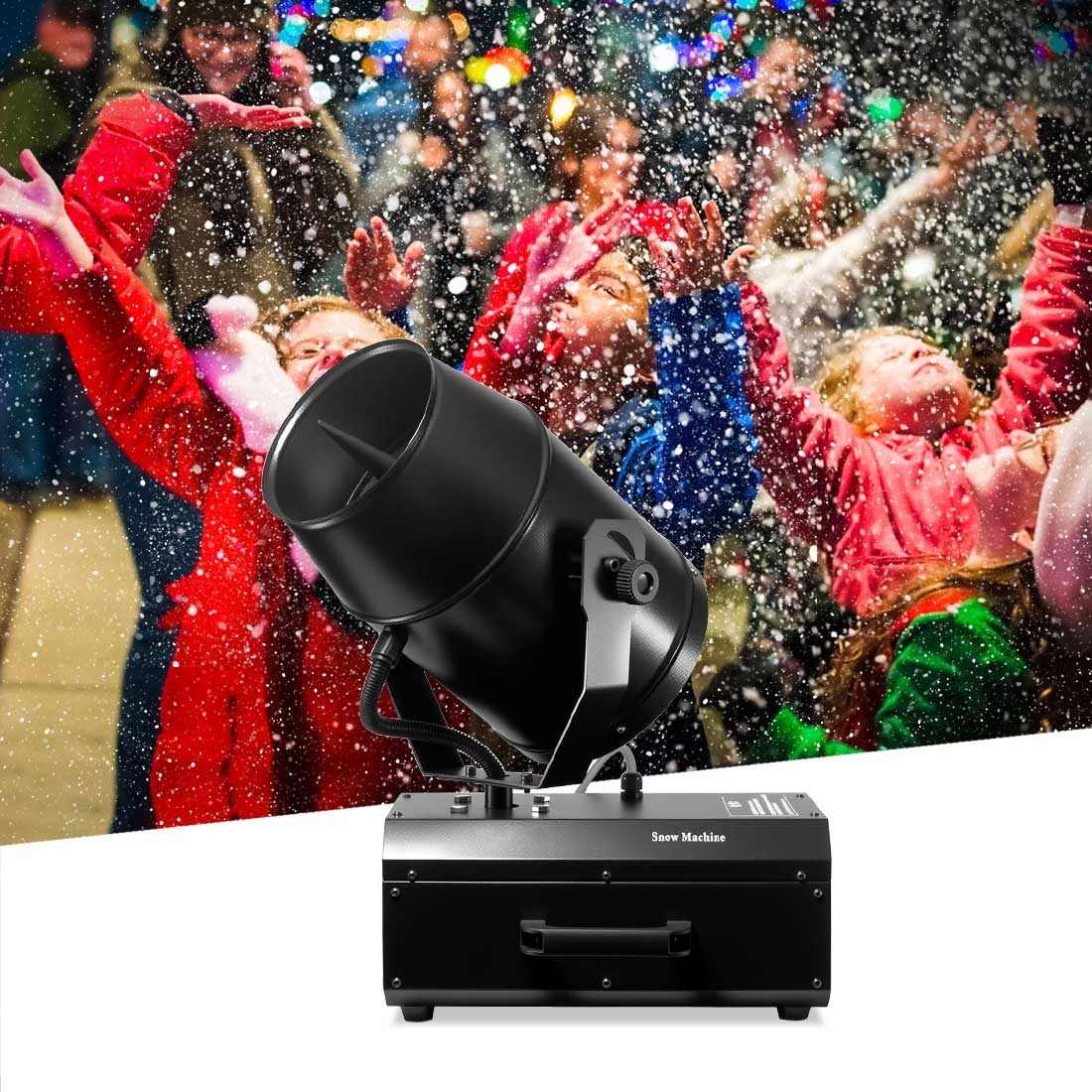 Moka SFX MK-S06 1800W Snow Machine with 180° Swing and Flight Case