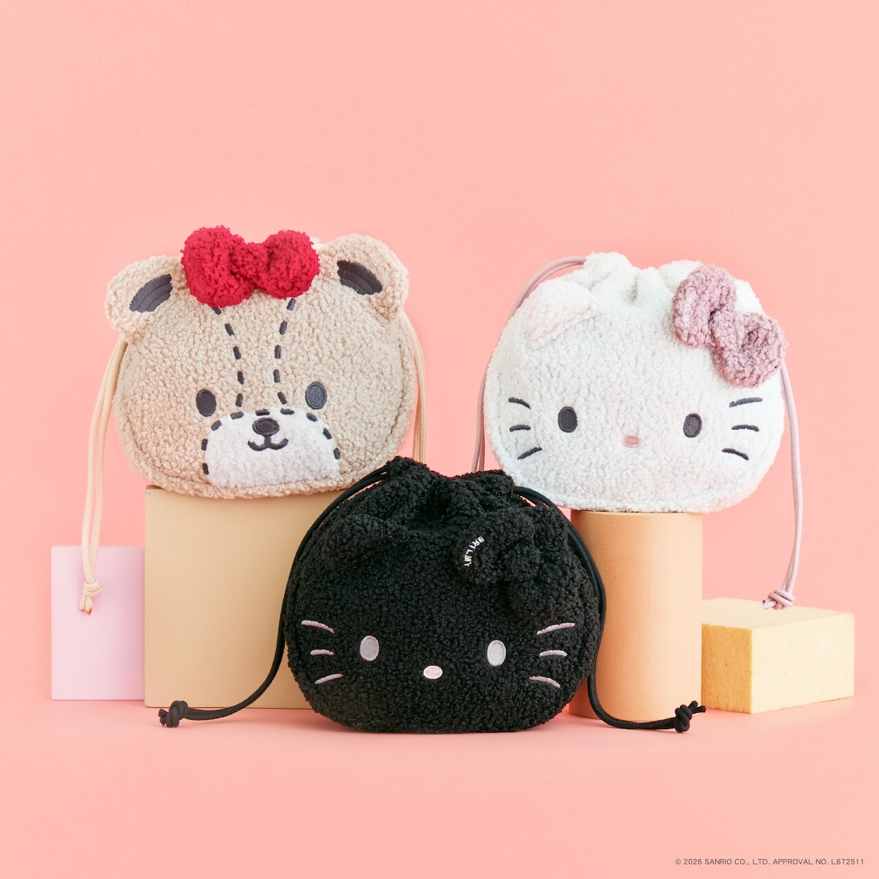 HELLO KITTY × BRILMY ZUBORA KINCHAKU 束口化妝包