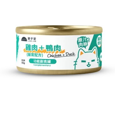 獅子堂 貓罐頭🐱．功能副食 腸胃配方 雞肉+鴨肉80g (原箱24罐)