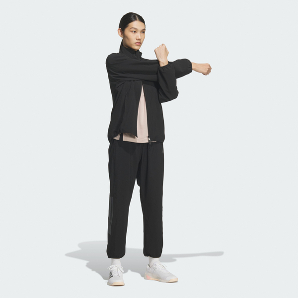 Adidas 愛迪達 Tr Es+ Cl Jkt KE9131 女 立領外套 運動外套 休閒 寬鬆版型 黑 亞版