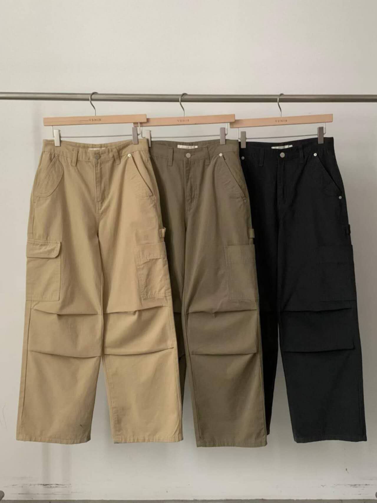VR7004 立體雙口袋寬鬆工裝褲
