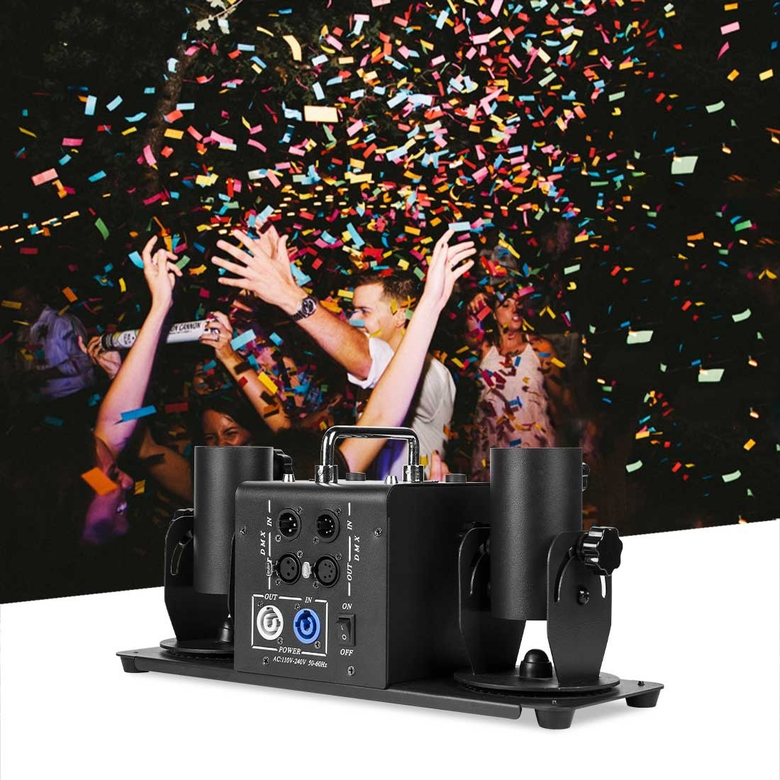 Moka SFX MK-CN03A 2 Head DMX512 / Remote Battery Confetti Cannon