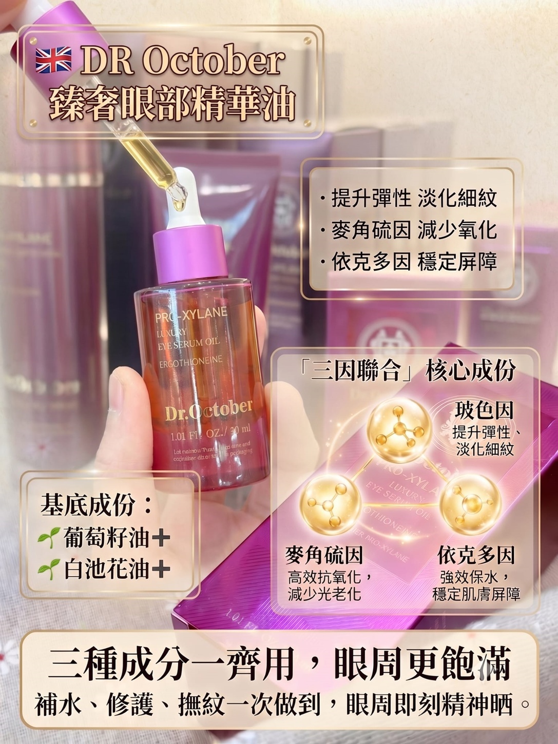 (P) 玻色因臻奢眼部精華油(30ml) (買2件,平均$178/件) - 英國Dr. October #2708DR