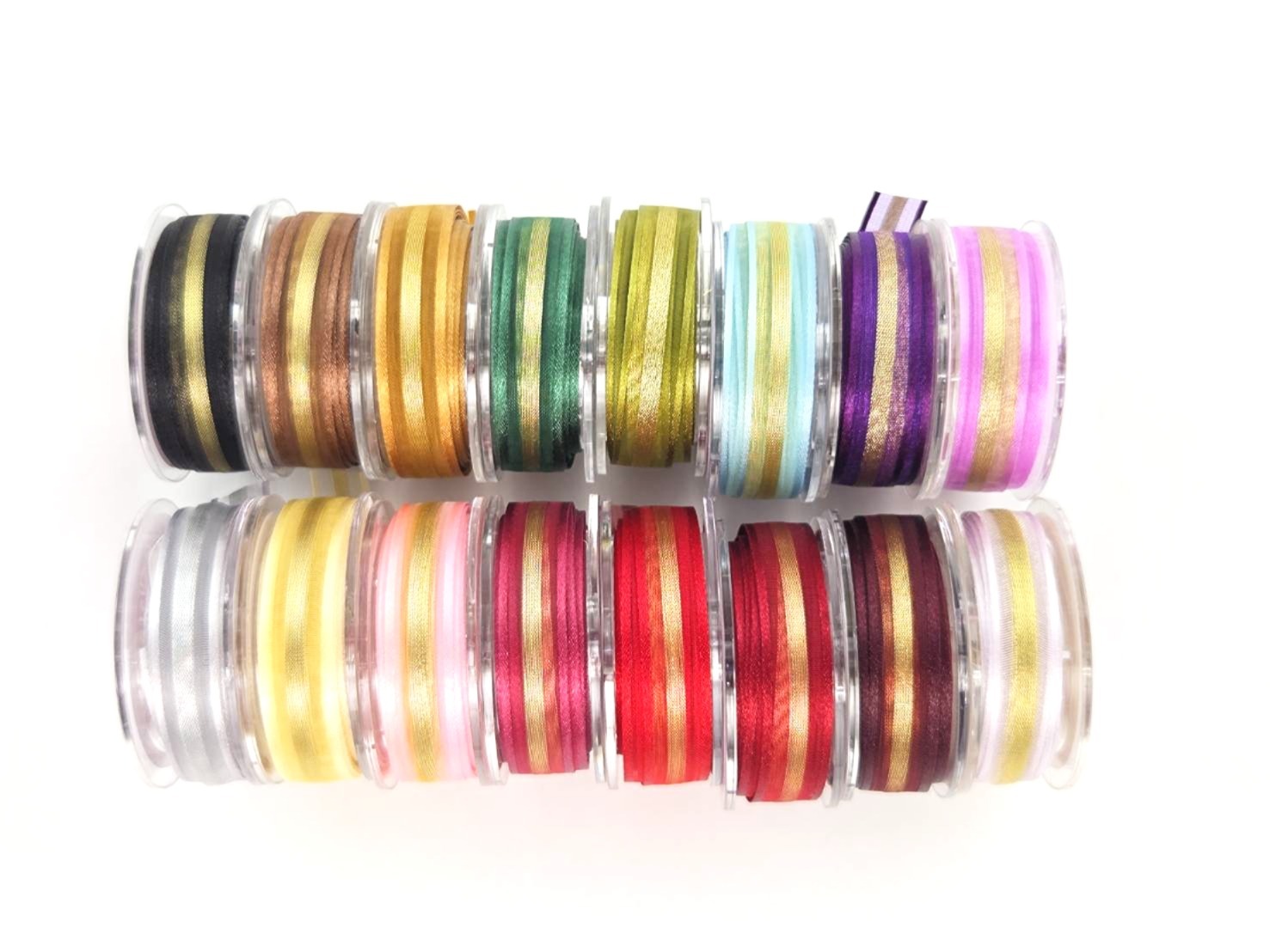 Cloudy gold organza ribbon/12mm