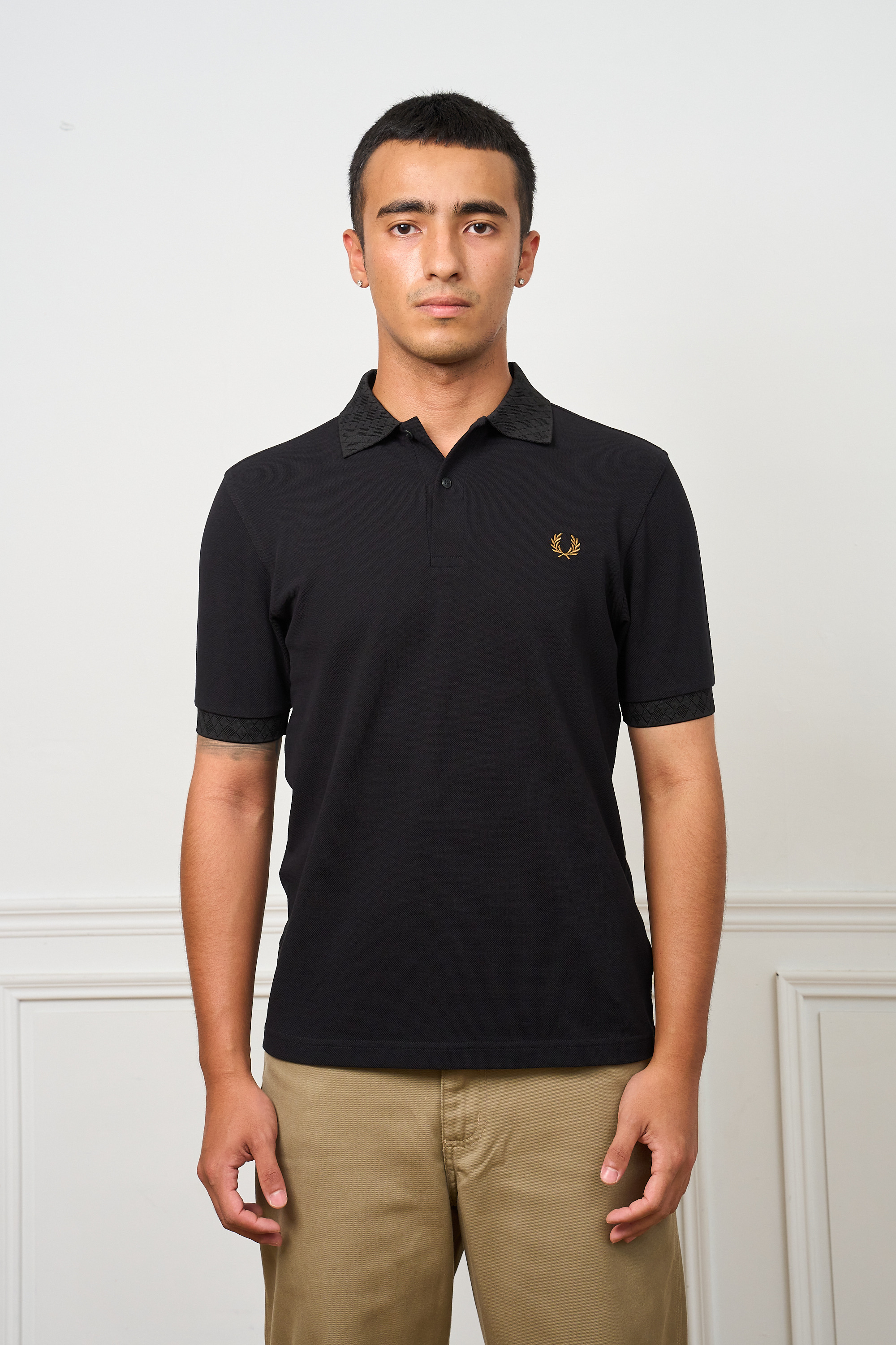 FRED PERRY 暗紋緹花工藝 Polo衫 JACQUARD TRIM POLO SHIRT【M3401】
