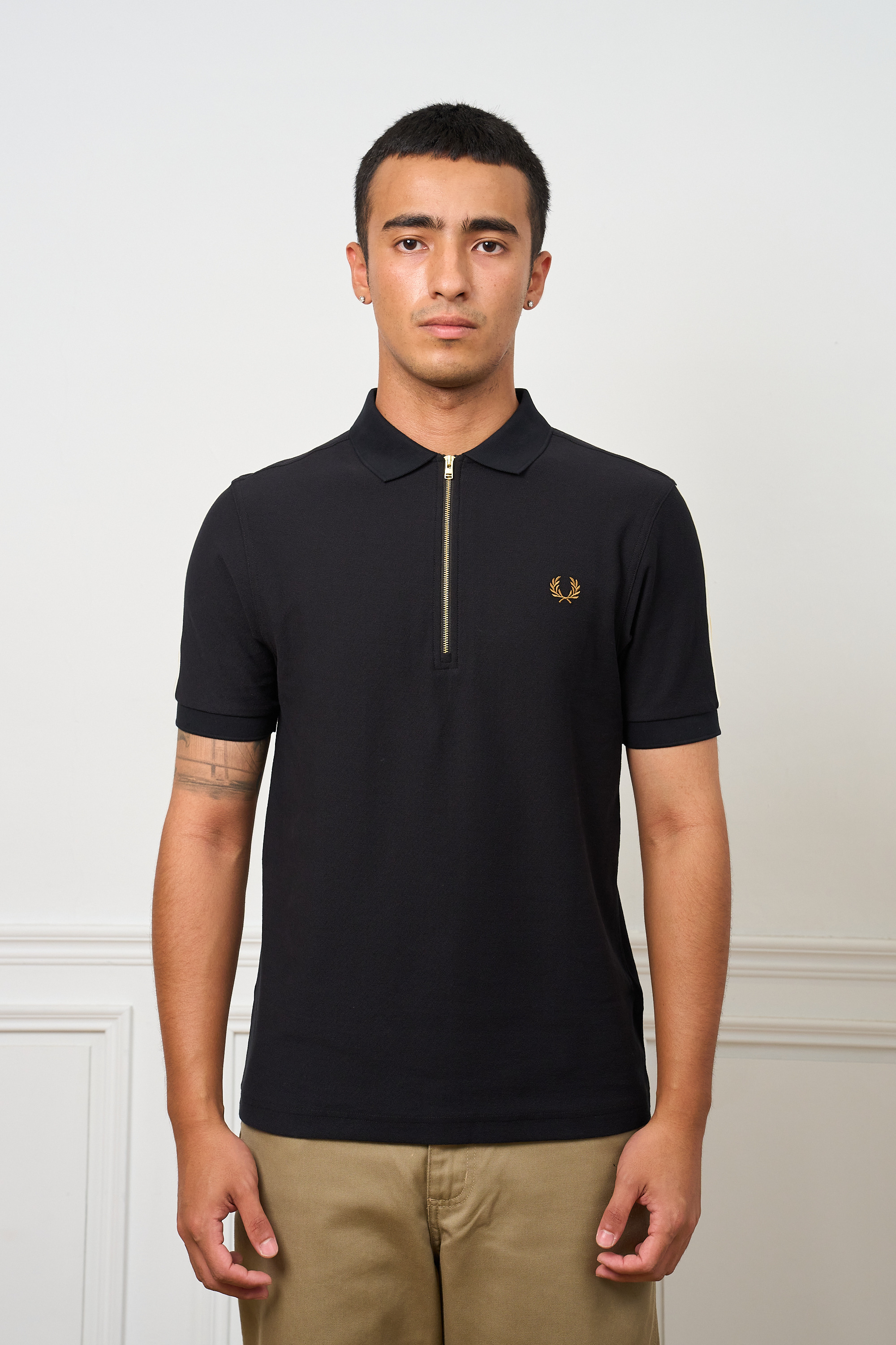 FRED PERRY 雙線織帶拉鍊 Polo 衫TIPPED TAPE POLO SHIRT【M3406】