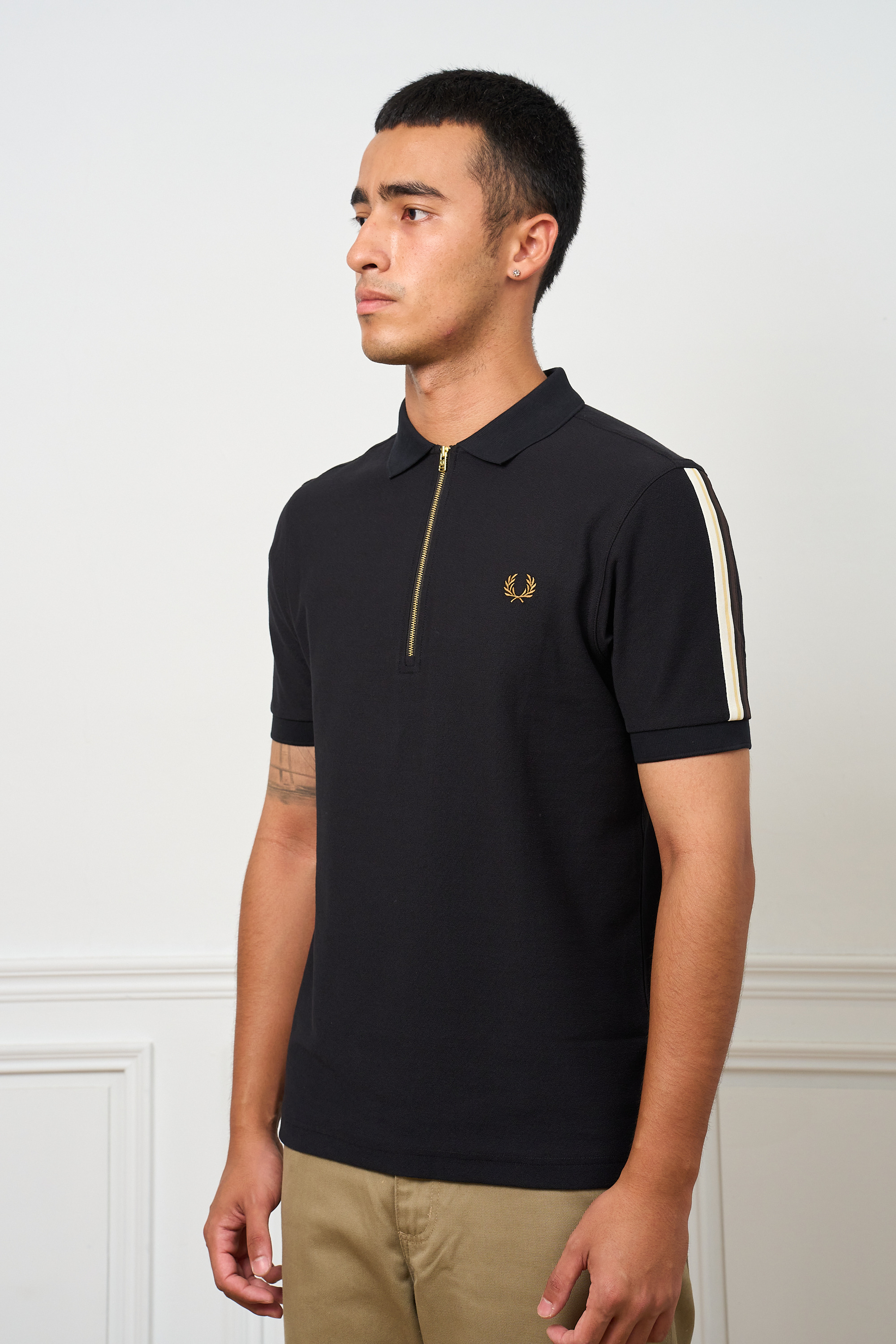 FRED PERRY 雙線織帶拉鍊 Polo 衫TIPPED TAPE POLO SHIRT【M3406】