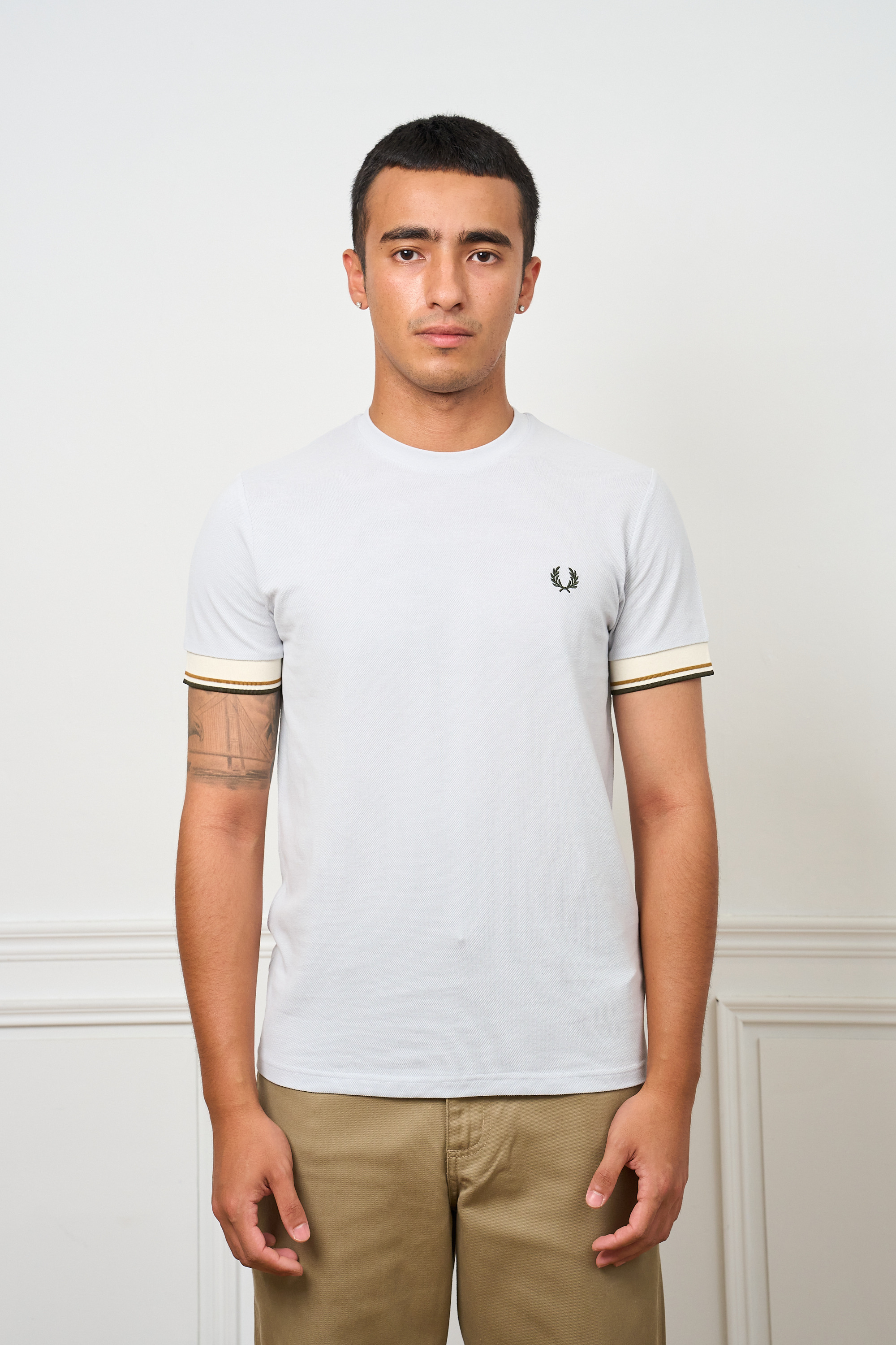 FRED PERRY 雙飾邊針織網眼圓領衫TWIN TIPPED CUFF T-SHIRT【M2396】