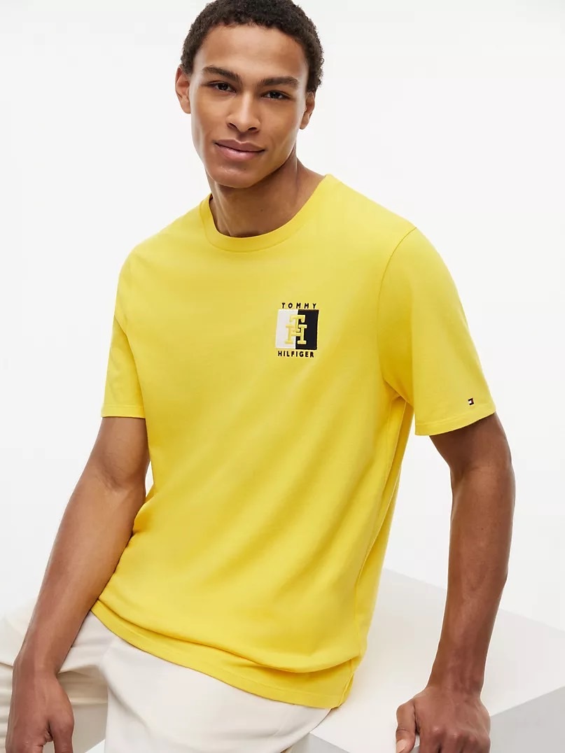 Tommy Hilfiger 電繡TH雙色方塊 短袖上衣 短T