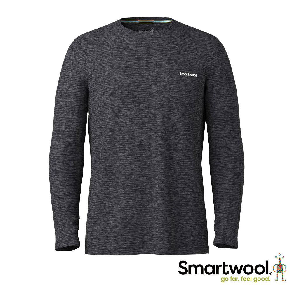 Smartwool Men's Merino Hemp Blend Gear Up LS Graphic 男 塗鴉長袖/登山裝備 SW003019A52-霧黑 [HappyOutdoor]