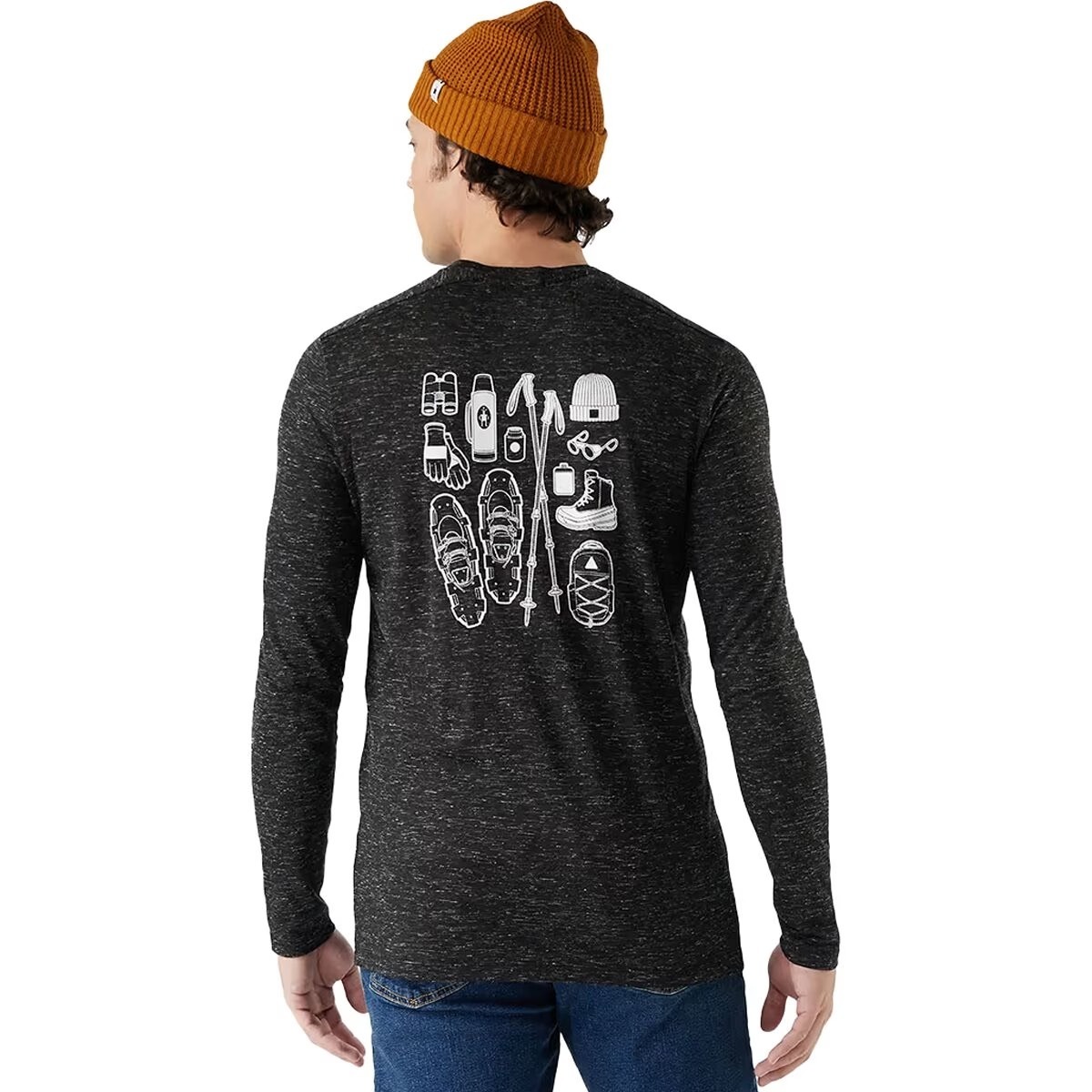 Smartwool Men's Merino Hemp Blend Gear Up LS Graphic 男 塗鴉長袖/登山裝備 SW003019A52-霧黑 [HappyOutdoor]