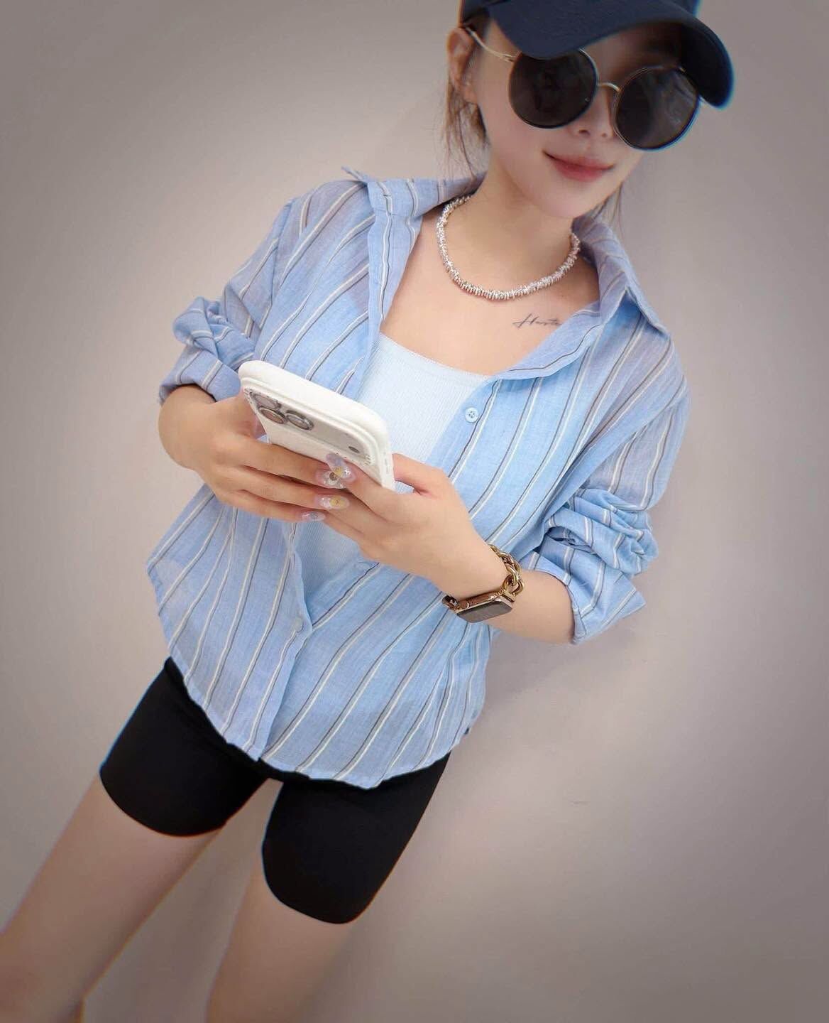 【清新優雅的襯衫+背心2件套裝組】（現貨）