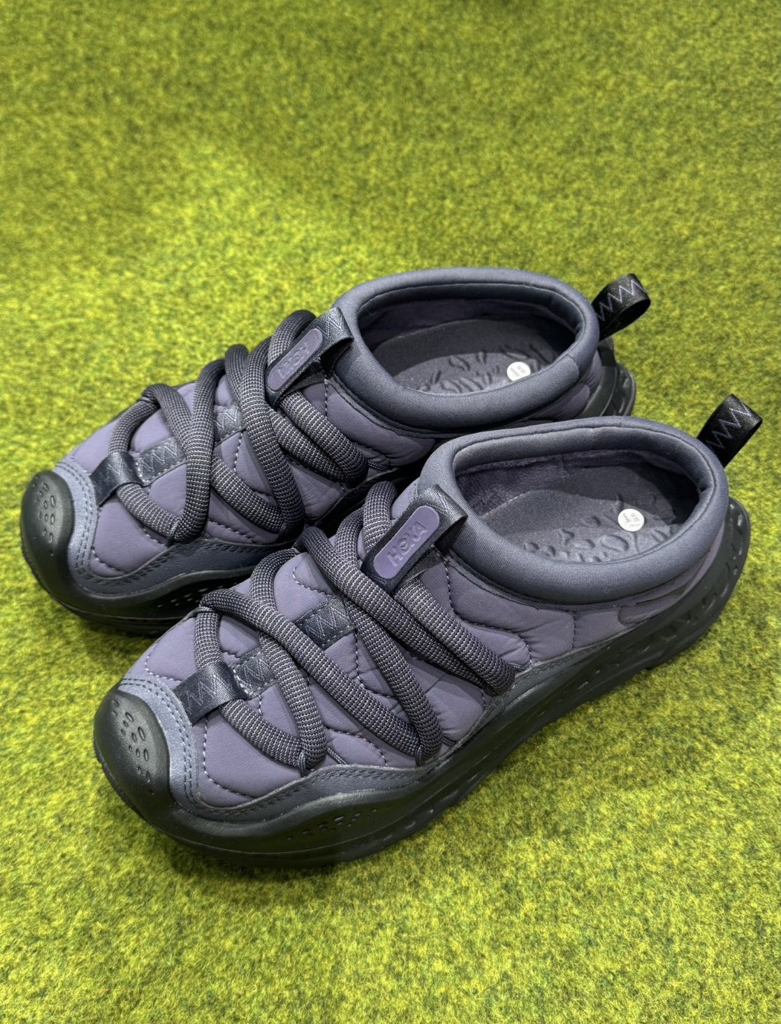 HOKA ONE ONE ORA PRIMO 藍黑色 復古 懶人鞋 拖鞋 舒適 烏龍麵 毛毛蟲鞋 1141570-SQDN