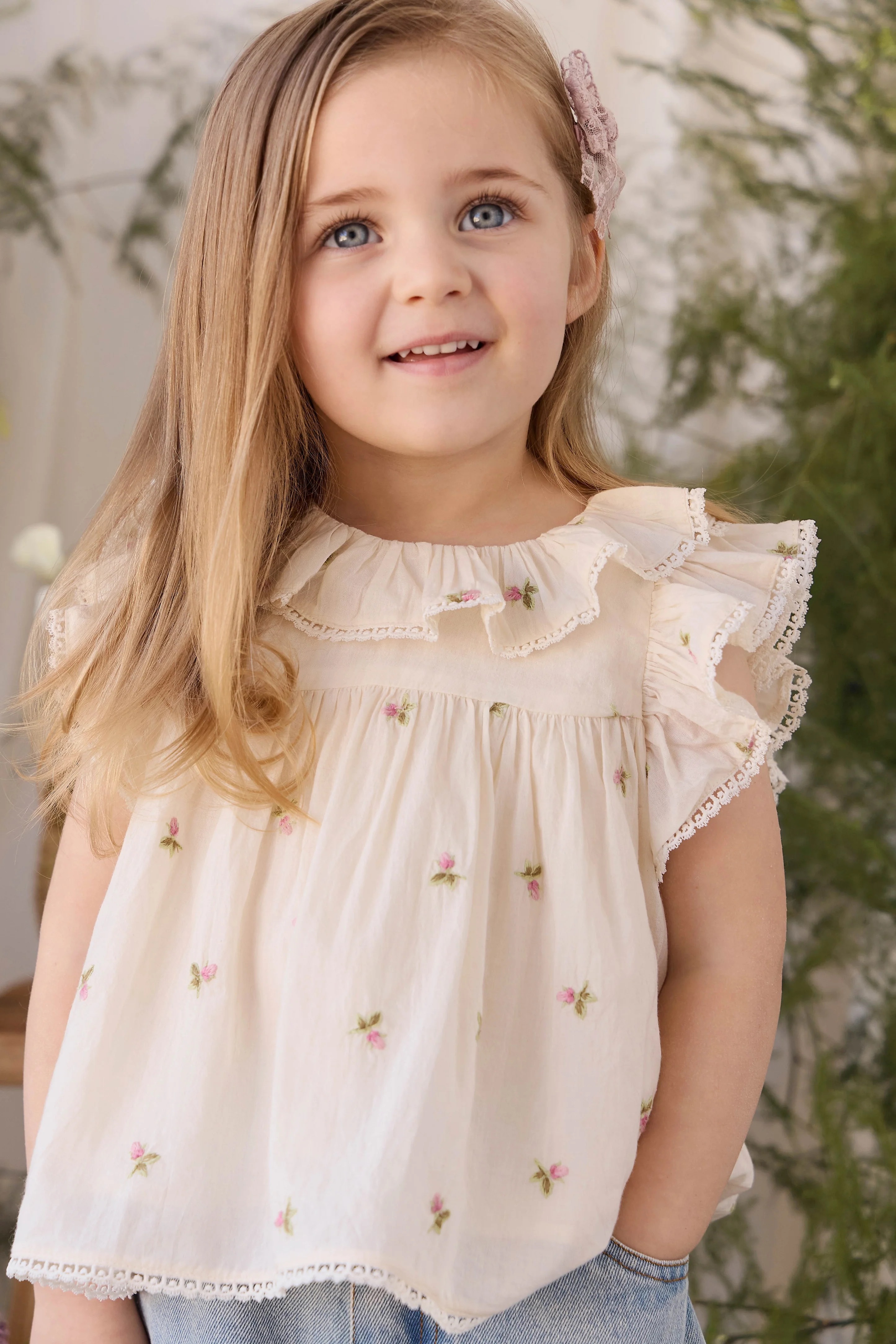 【預購】JAMIE KAY -Organic Cotton Banks Blouse（Rosebud Egret）