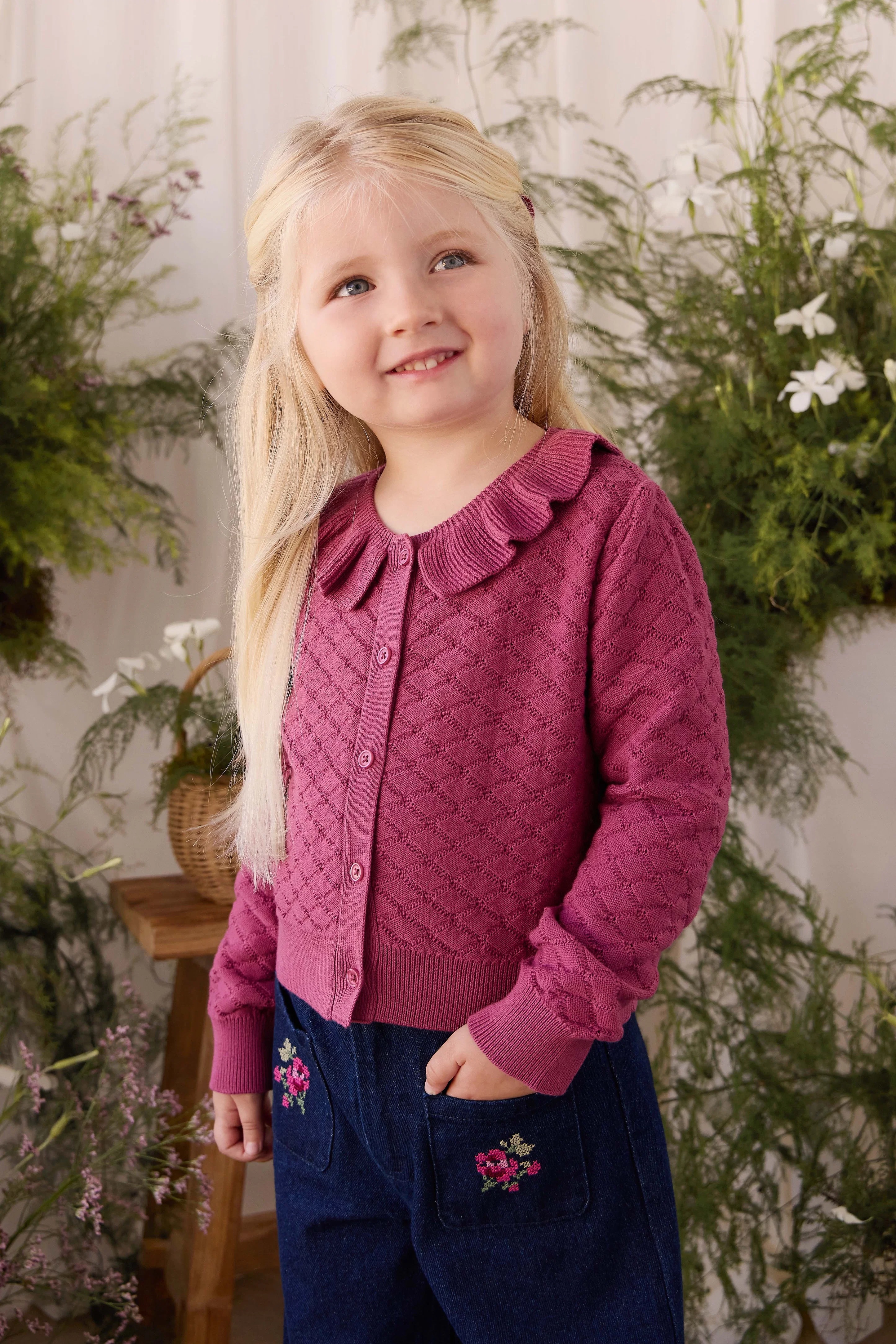 【預購】JAMIE KAY -Alison Cardigan（Raspberry Wine）