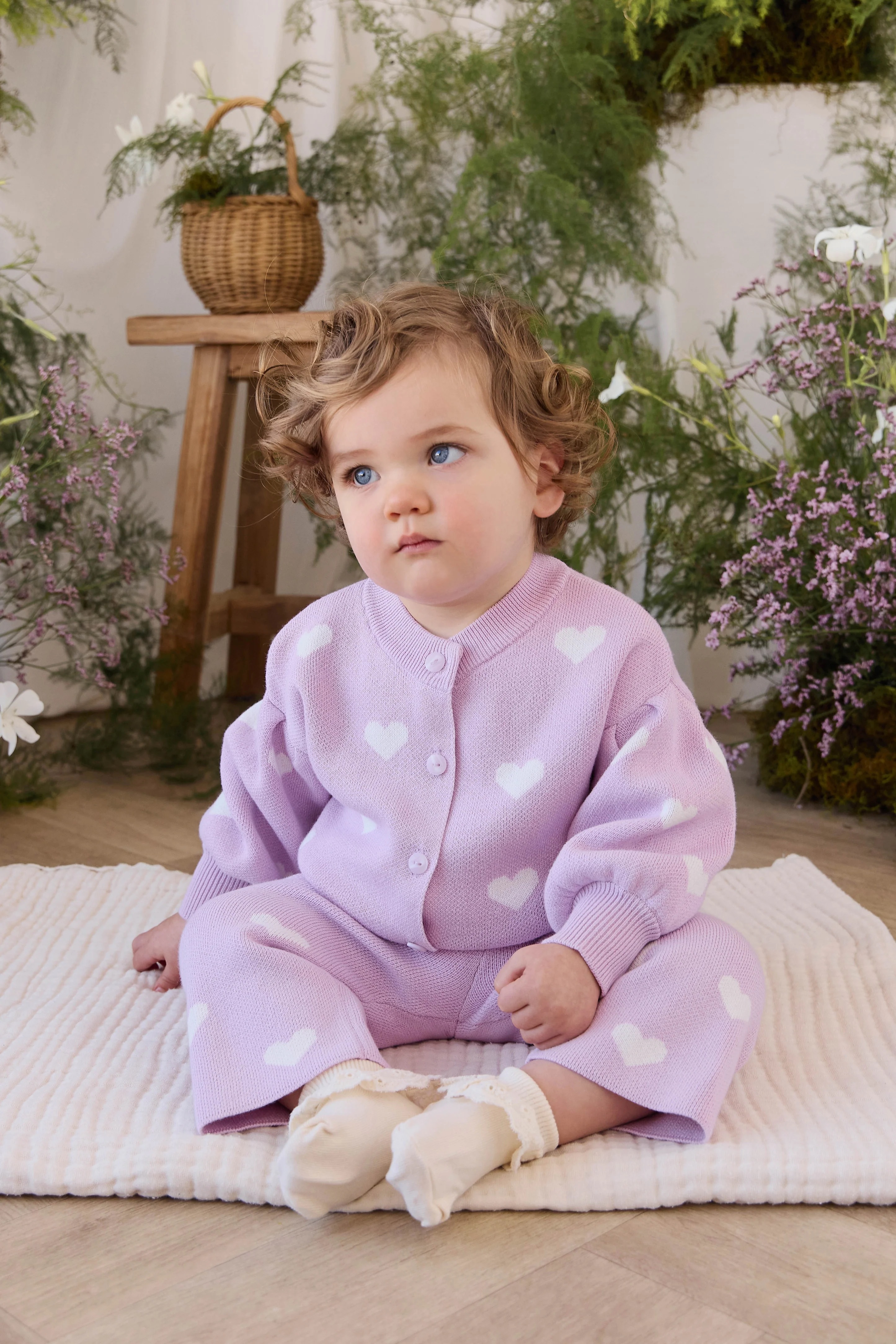 【預購】JAMIE KAY -Kayla Cardigan（Kayla Heart Jacquard Orchid Dream）