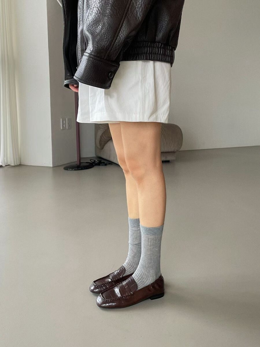仿鱷魚皮紋小方頭穆勒休閒鞋 / 2色