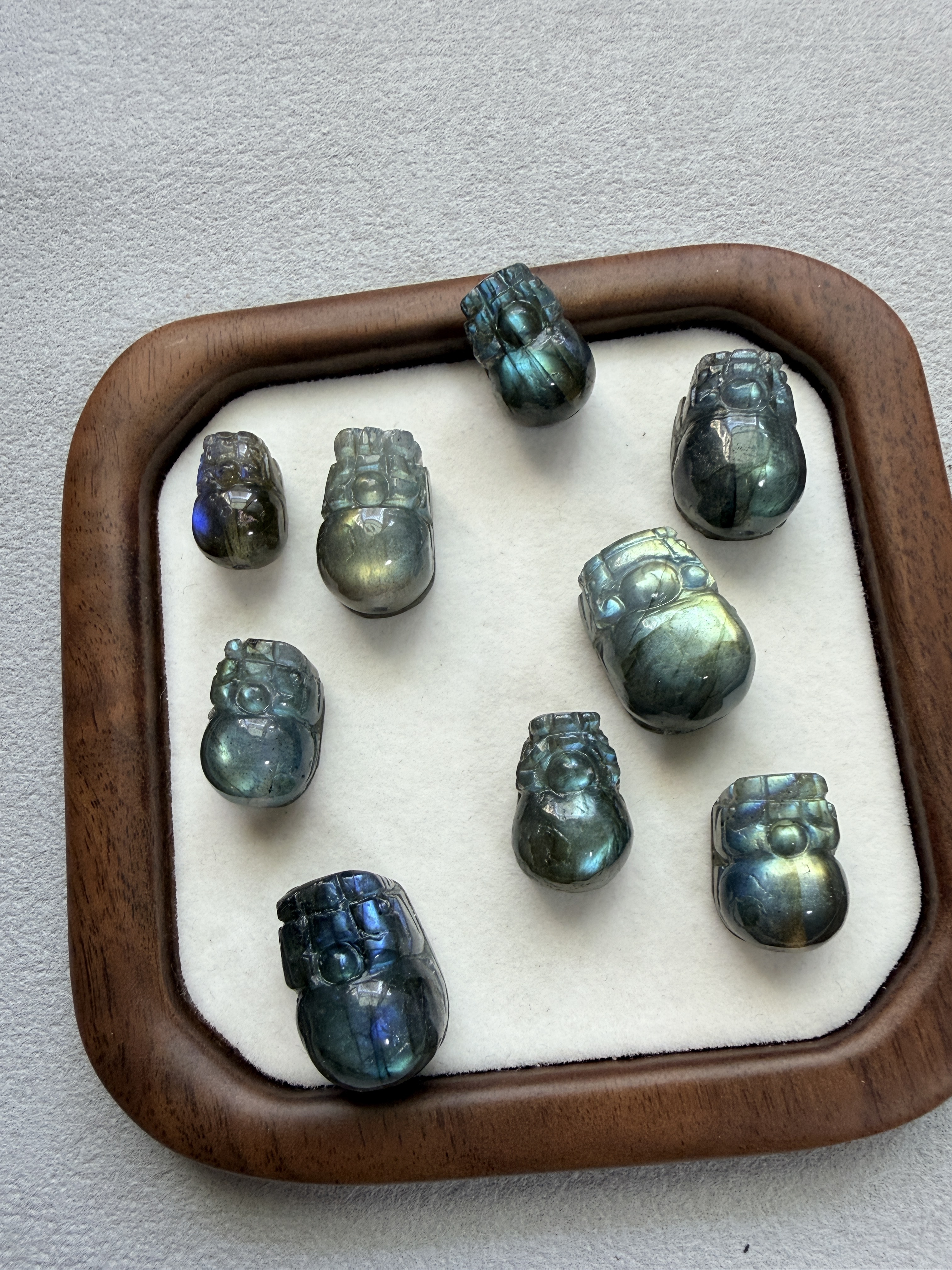 貔貅 拉長石 雕刻件 DIY通孔 ｜守護 直覺 靈感