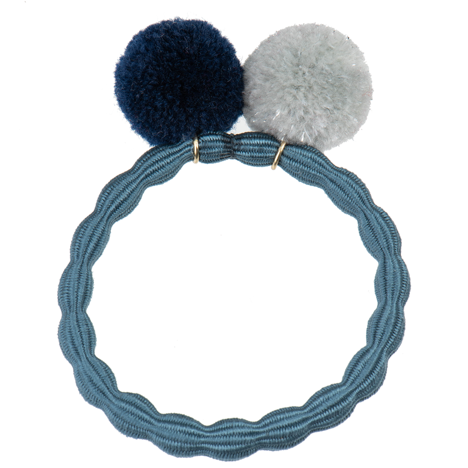 POMPOM DUSTYBLUE W SILVER-NAVY| KKNEKKI