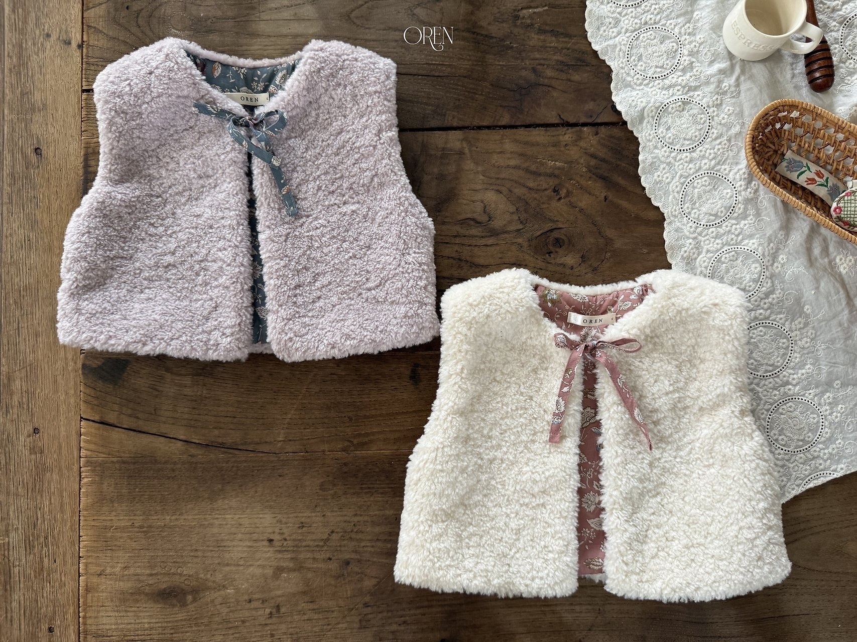 OREN Lavender 2-Ways Bear Vest