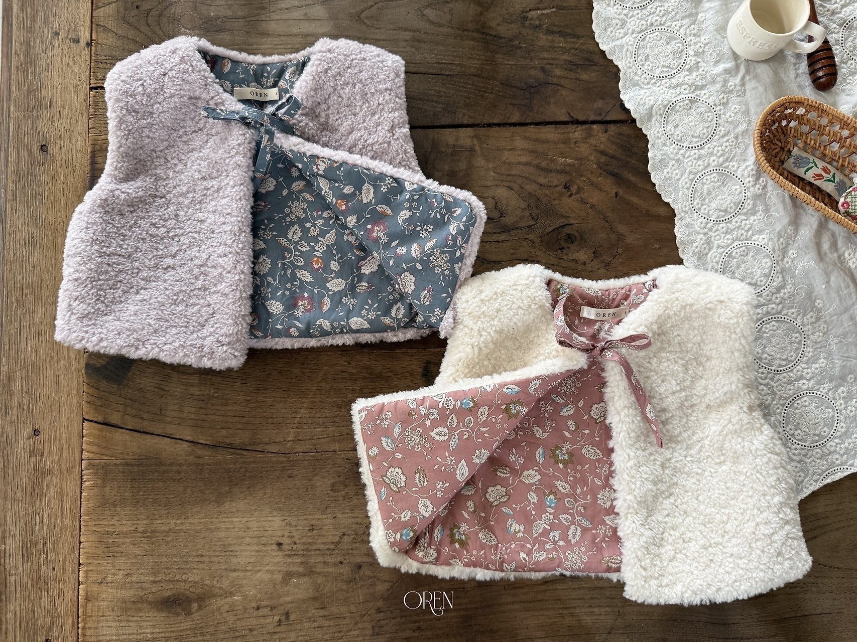 OREN Lavender 2-Ways Bear Vest