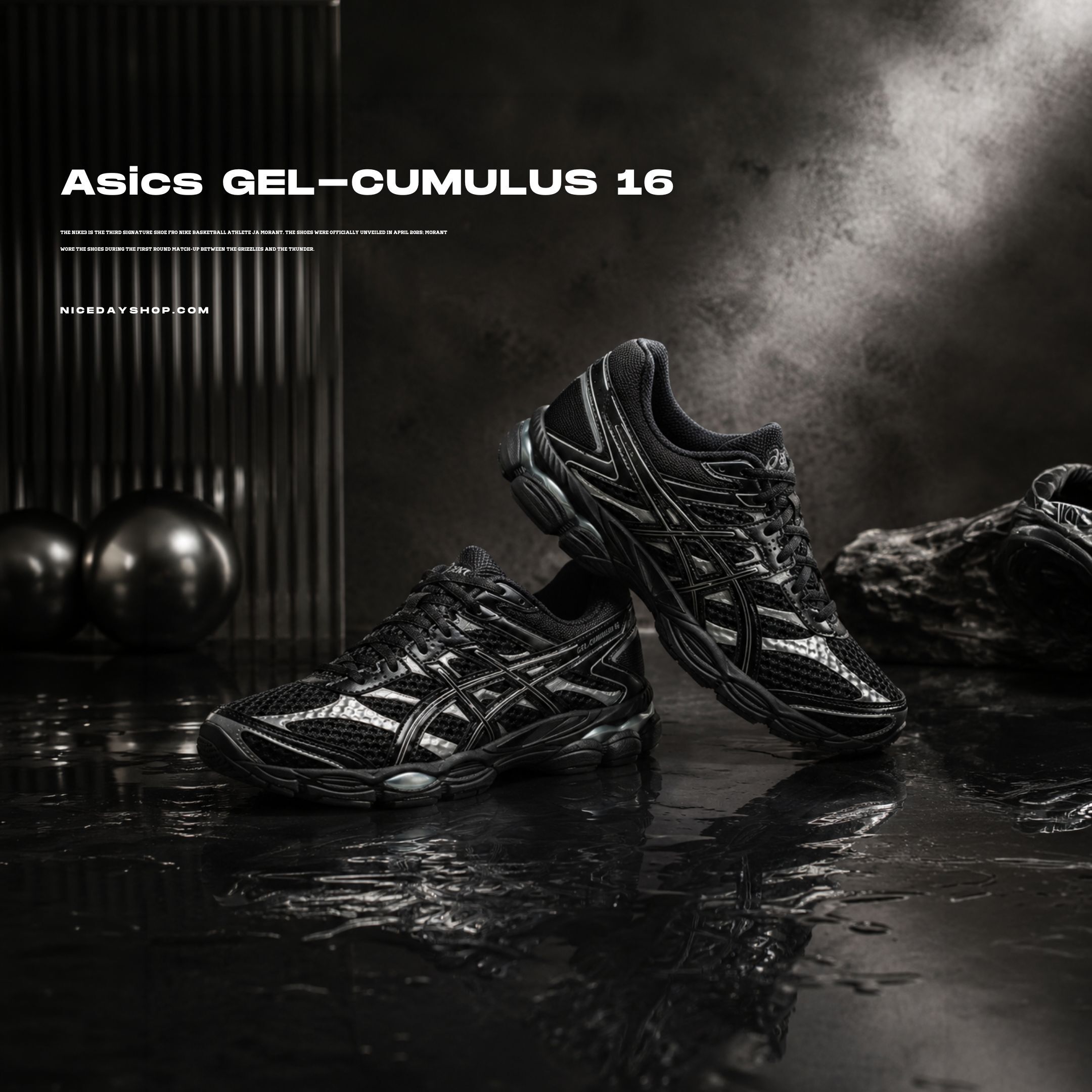 NICEDAY 代購 Asics GEL-CUMULUS 16 黑 黑銀 黑魂 機能 機甲 工裝 1203a733-002