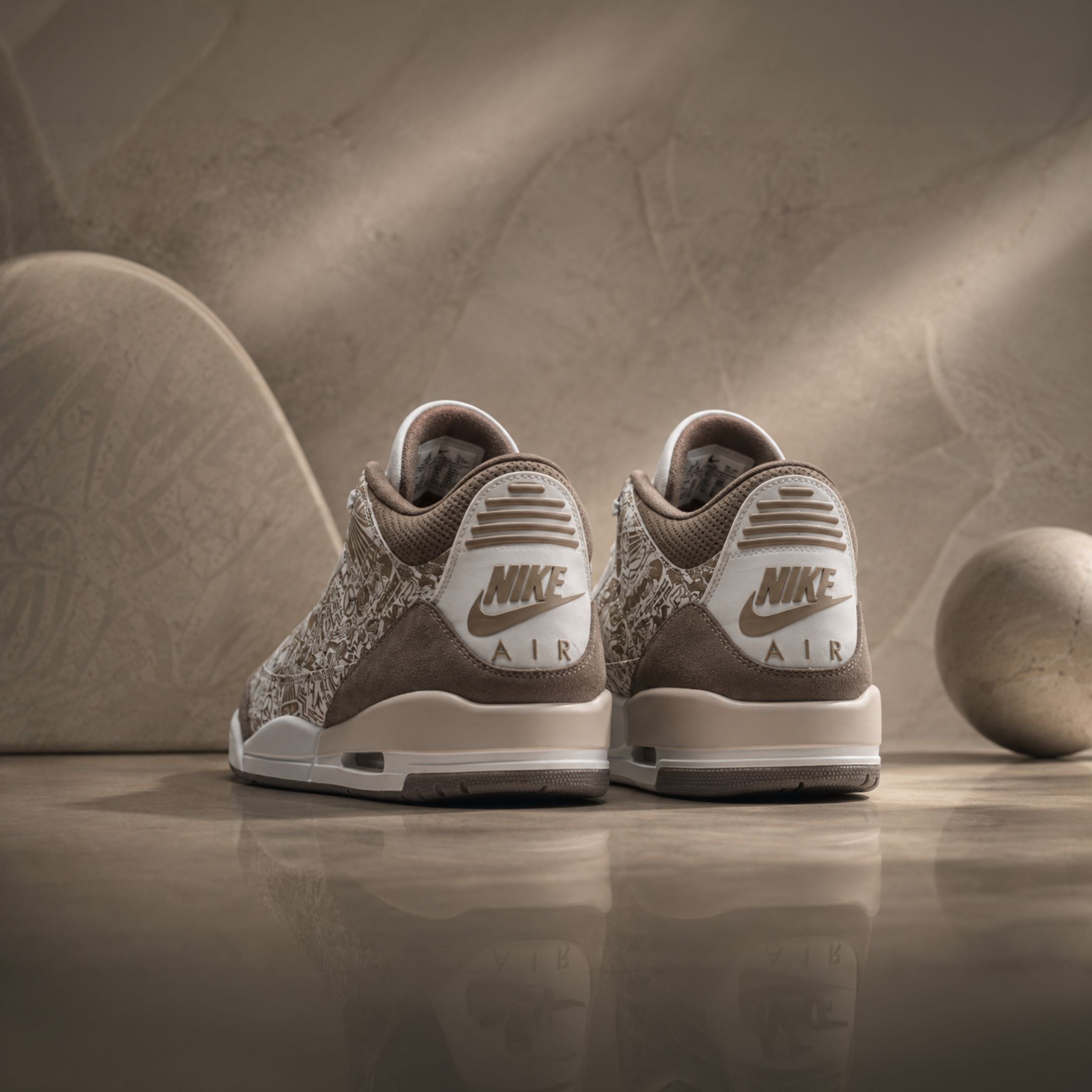 NICEDAY 現貨 Air Jordan 3 "Laser" 大地色 摩卡 奶油 棕 Aj3 花紋 可可 復古 JA1369-001