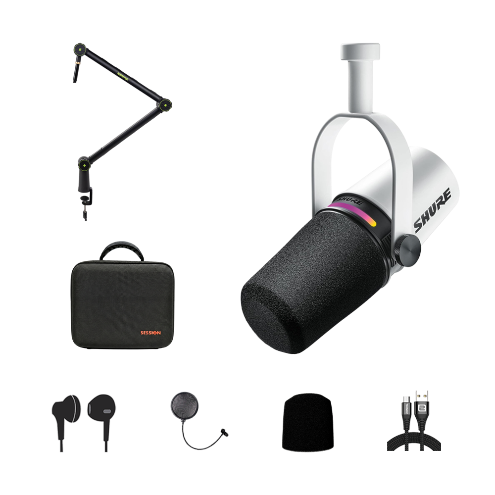 SHURE MV7+ & SH-Broadcast 1 Bundle｜內建XLR線播客全配組｜組合包