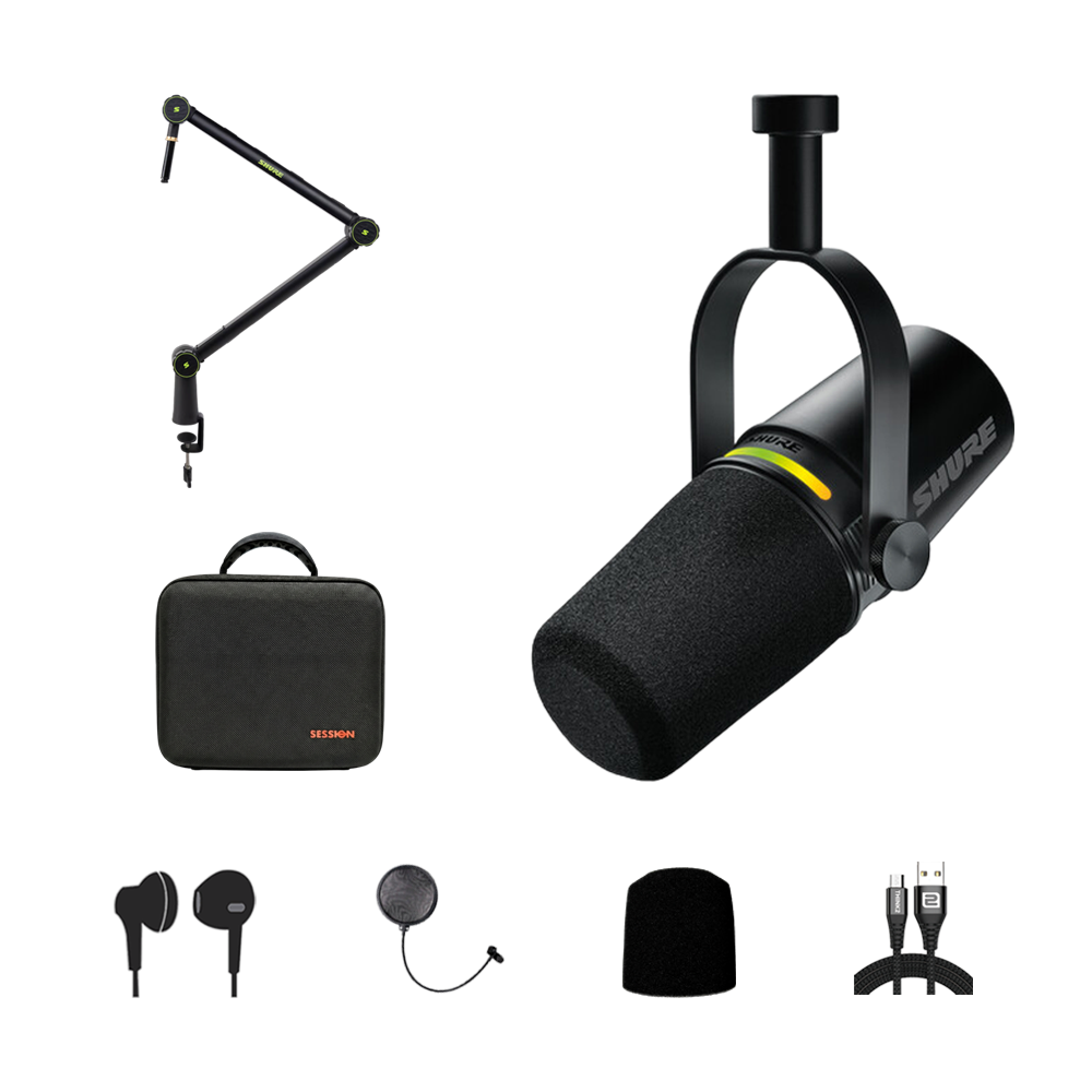 SHURE MV7+ & SH-Broadcast 1 Bundle｜內建XLR線播客全配組｜組合包