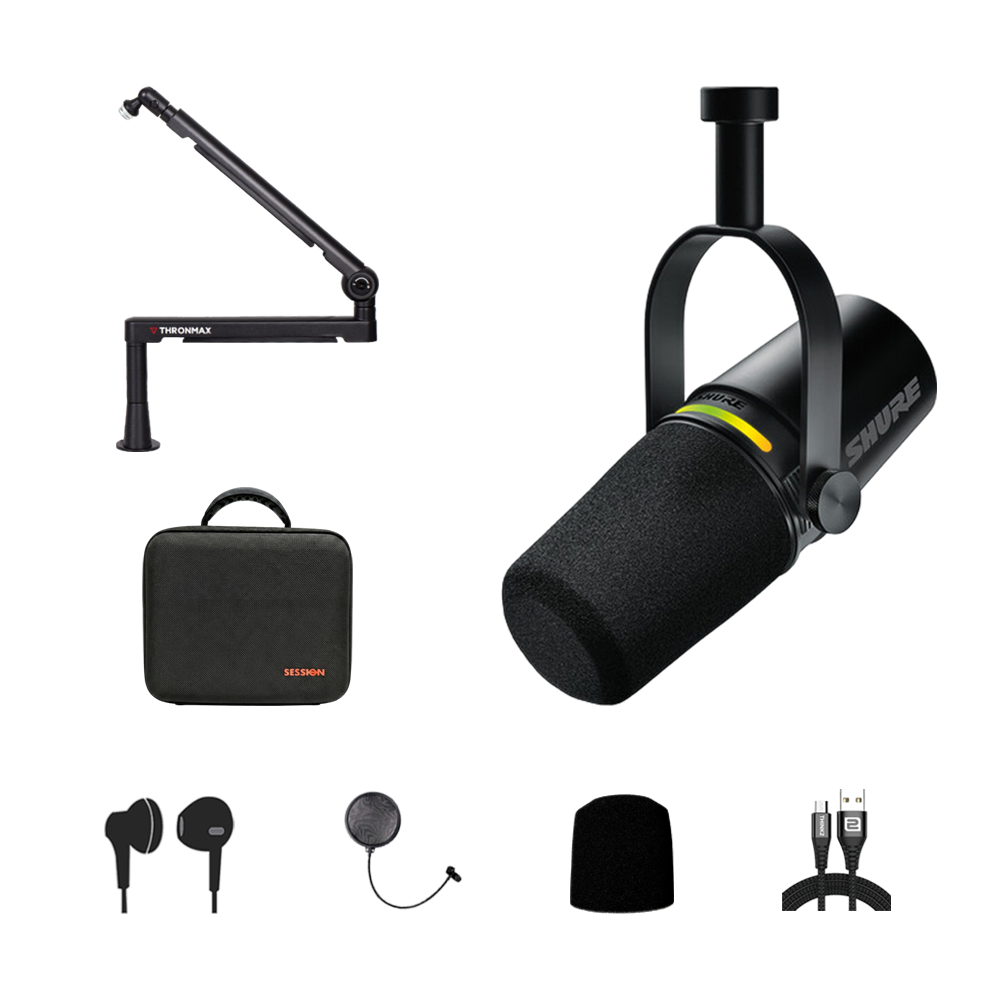 SHURE MV7+ & S6 Boom Arm Bundle｜雙介面錄音直播全配組｜組合包