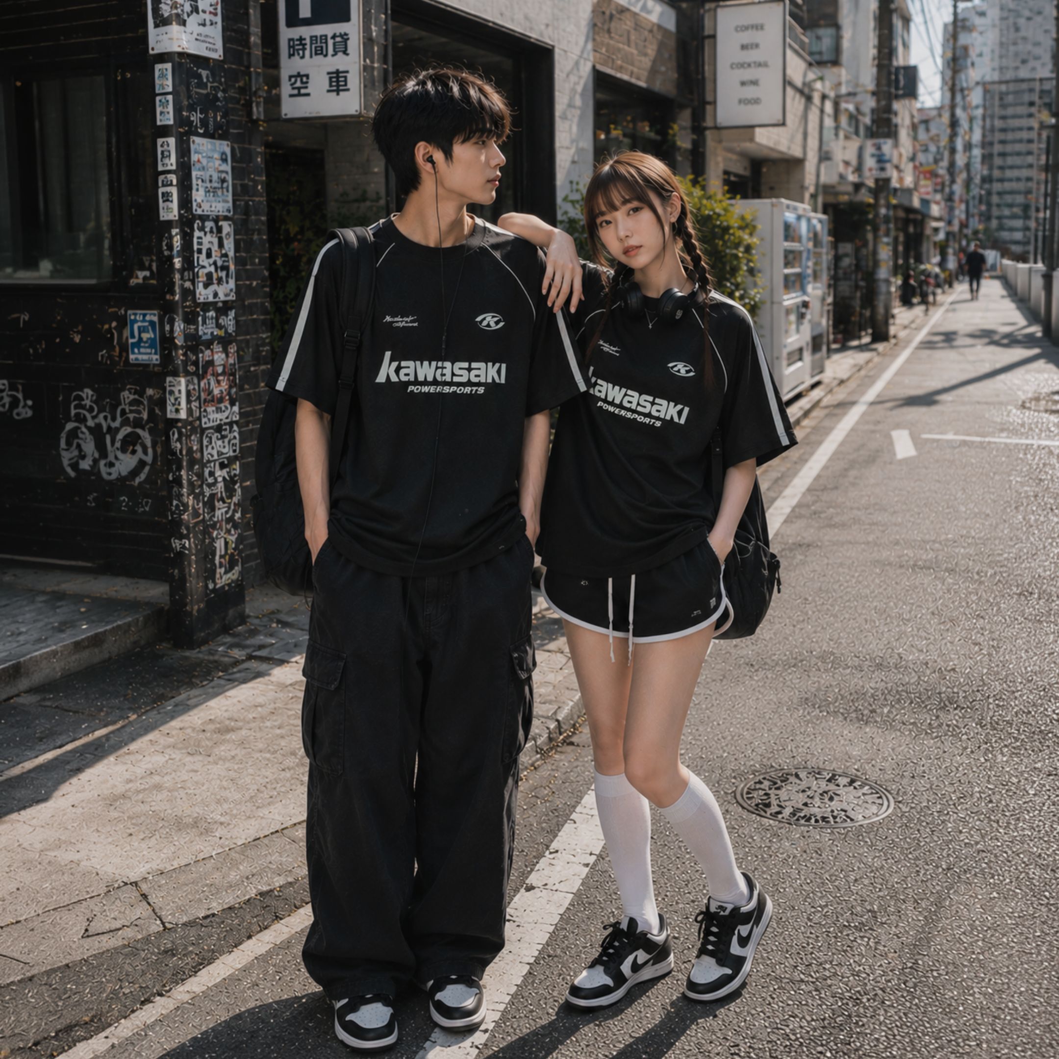 NICEDAY 服飾 代購 Kawasaki 川崎 LOGO 上衣 TEE T恤 短袖 夏天 黑 白 灰 舒適 寬鬆