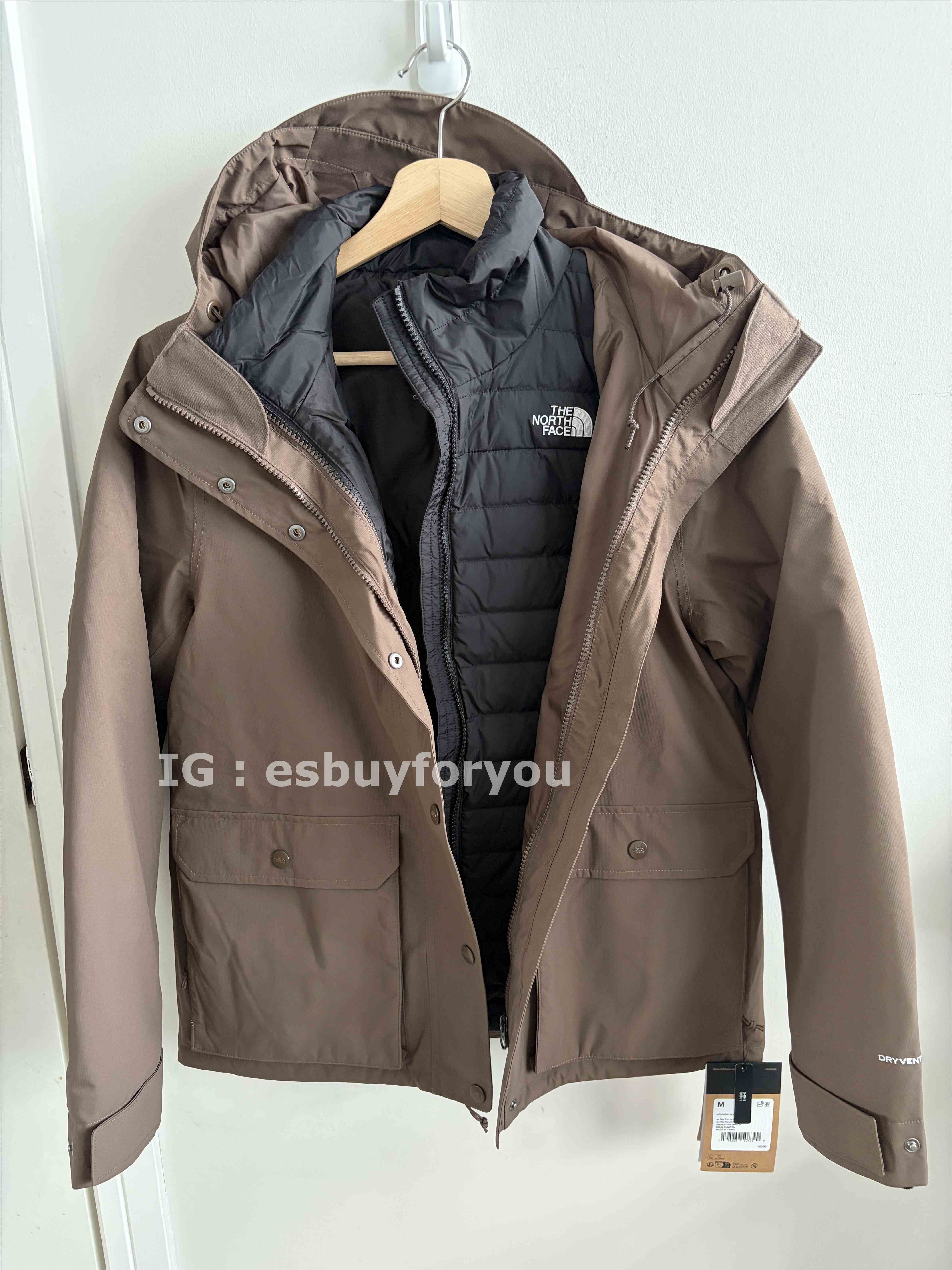 THE NORTH FACE 女款 550羽絨 DRYVENT 刺繡標 工裝雙口袋 三合一 外套 (內裡可單穿)