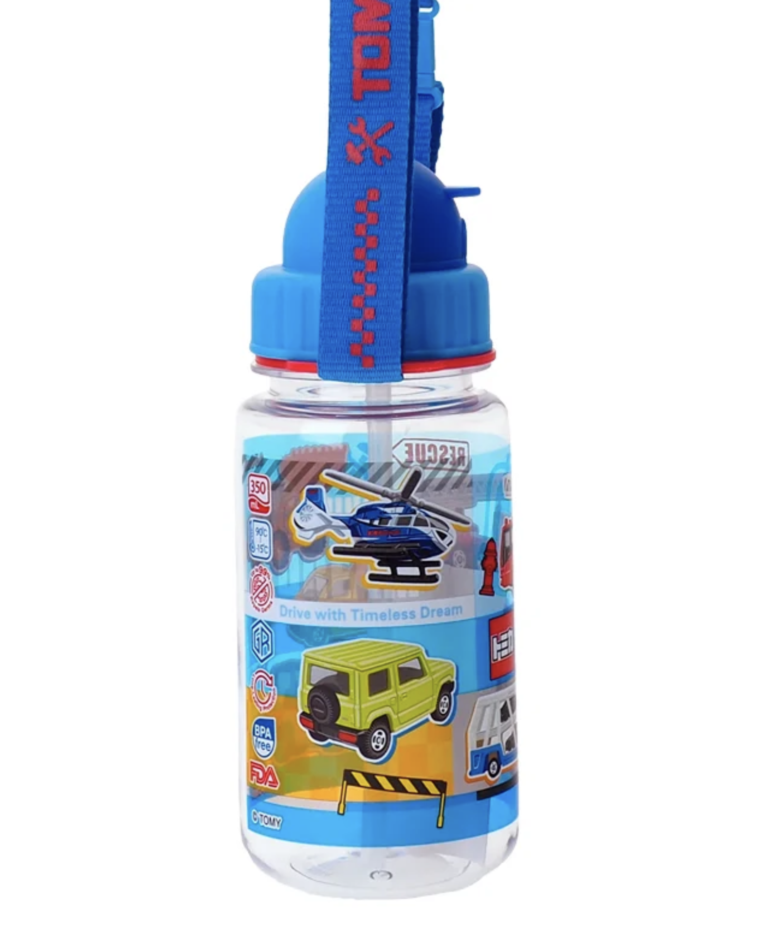 Tomica 350ml 膠水樽連飲管及頸繩 TM-4980-4