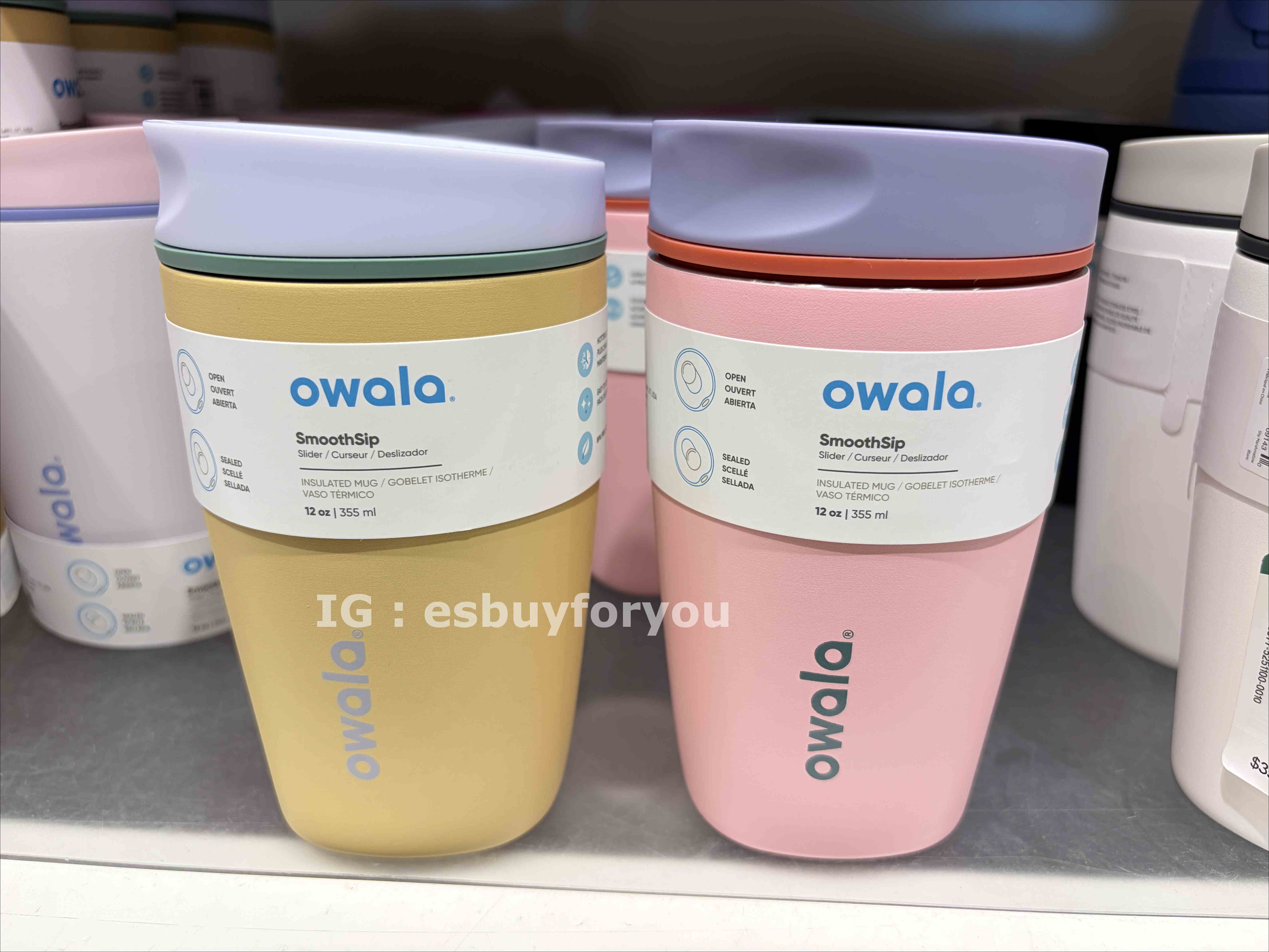 Owala(12oz 355ML) 不鏽鋼 SmoothSop Tumbler 水杯/咖啡杯 (多色)