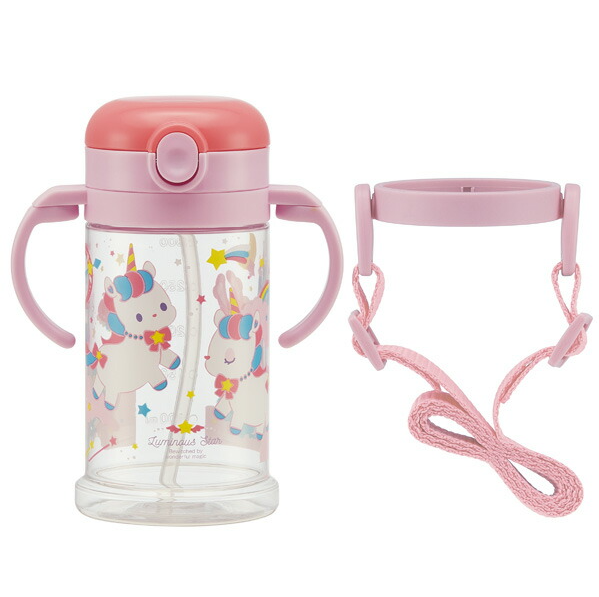 【Skater】Folding Straw Mug 370 ml (Unicorn Pattern)