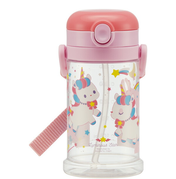 【Skater】Folding Straw Mug 370 ml (Unicorn Pattern)
