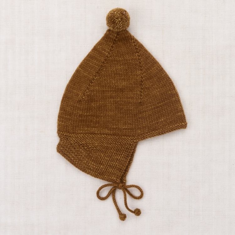 Misha & Puff 毛球精靈綁帶帽 Pointy Peak Hat - Nutmeg